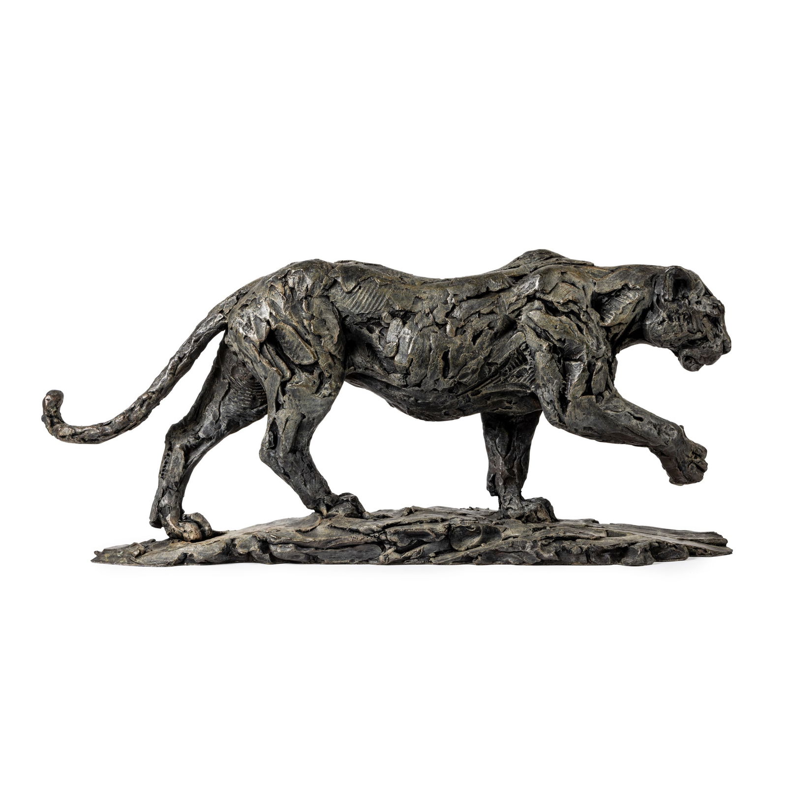 § Hamish Mackie (British 1973-) Leopard, 2017: § Hamish Mackie (British 1973-) Leopard, 2017 signed, dated and numbered 2/12, patinated bronze (31.7cm high, 69cm wide (12 1/2in high, 27 1/8in wide)) Provenance Purchased directly from the arti