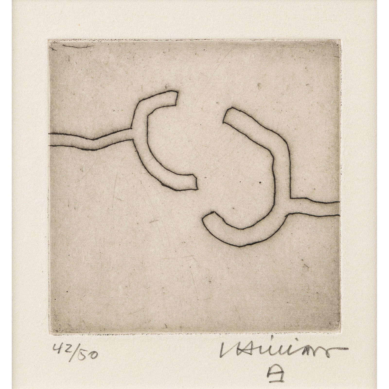 § † Eduardo Chillida (Spanish 1924-2002) Ze III - Que, 1969 (Koelen 69018) (1 of 3)