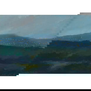 § MAURICE COCKRILL R.A., F.B.A. (BRITISH 1936-2013) RISSENDALE - 1982: MAURICE COCKRILL RISSENDALE - 1982 Signed lower left, titled and dated '82 lower right, gouache Collection of the Late Dr. Tom Scott, sold to benefit the National Trust for Scotland.Exhibited: Liverpo