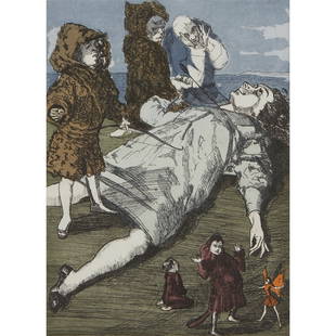 &#167;  PAULA REGO R.A. (BRITISH/PORTUGESE 1935-2022)  TOOTLES SHOOTS WENDY, FROM 'THE PETER PAN: PAULA REGO TOOTLES SHOOTS WENDY, FROM 'THE PETER PAN SERIES' (ROSENTHAL 85) - 1992 Etching and aquatint, 33/50, signed and numbered in pencil to margin, published by the artist and Marlborough Graphic