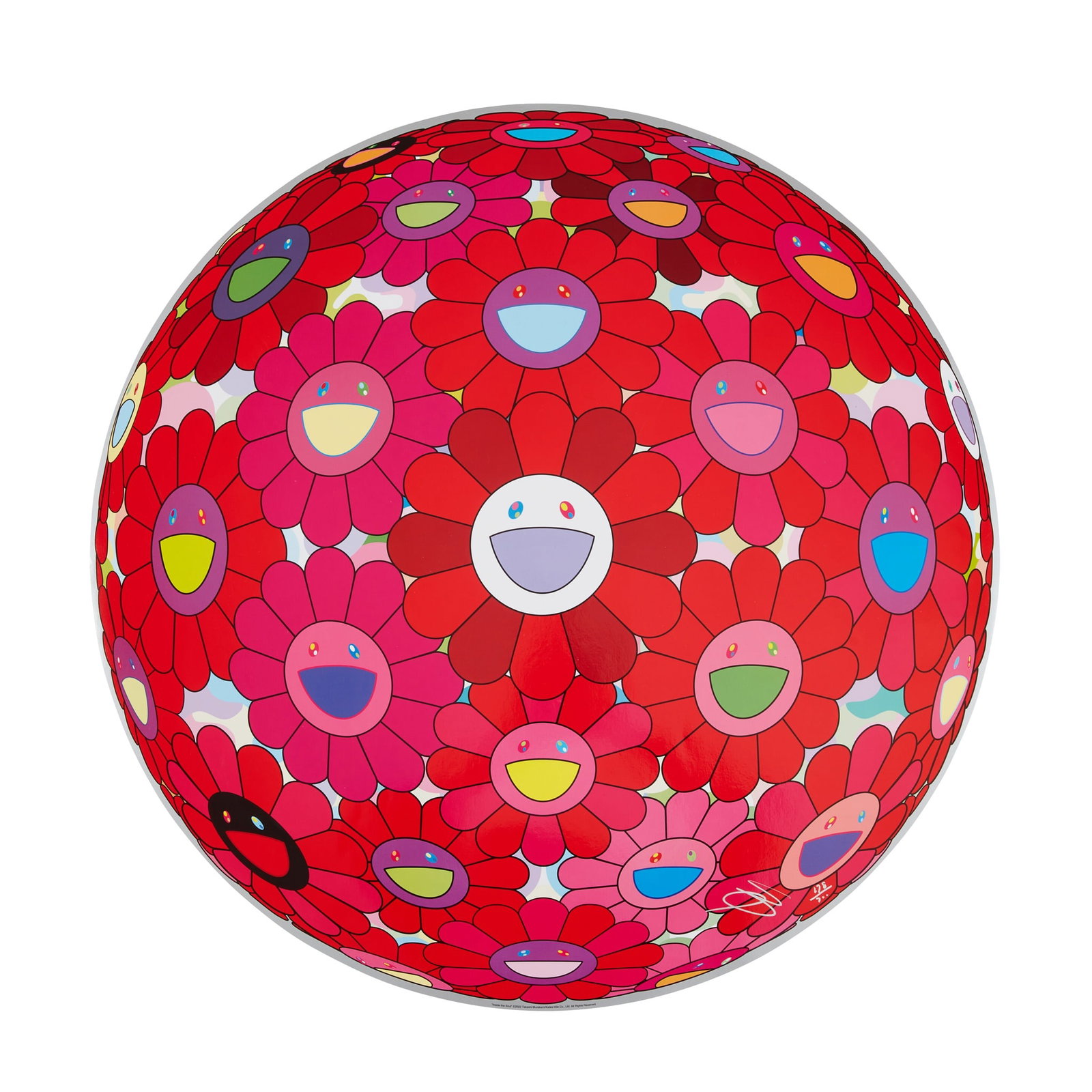 TAKASHI MURAKAMI (JAPANESE 1962-) INSIDE THE SOUL - 2022: Takashi Murakami INSIDE THE SOUL - 2022 Off-set lithograph with cold stamp and high gloss varnishing, 178/300, signed and numbered in silver marker, published by Kaikai Kiki Co. Ltd., Tokyo the sheet 
