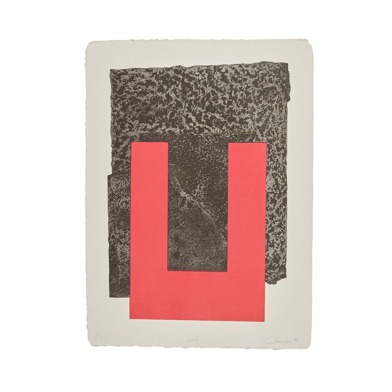 § RAFAEL CANOGAR GÓMEZ (SPANISH 1935-) RECINTO - 1998: RECINTO - 1998 Etching and aquatint, 9/50, signed, titled, dated and numbered in pencil the sheet 81cm x 61cm (32in x 24in), unframed