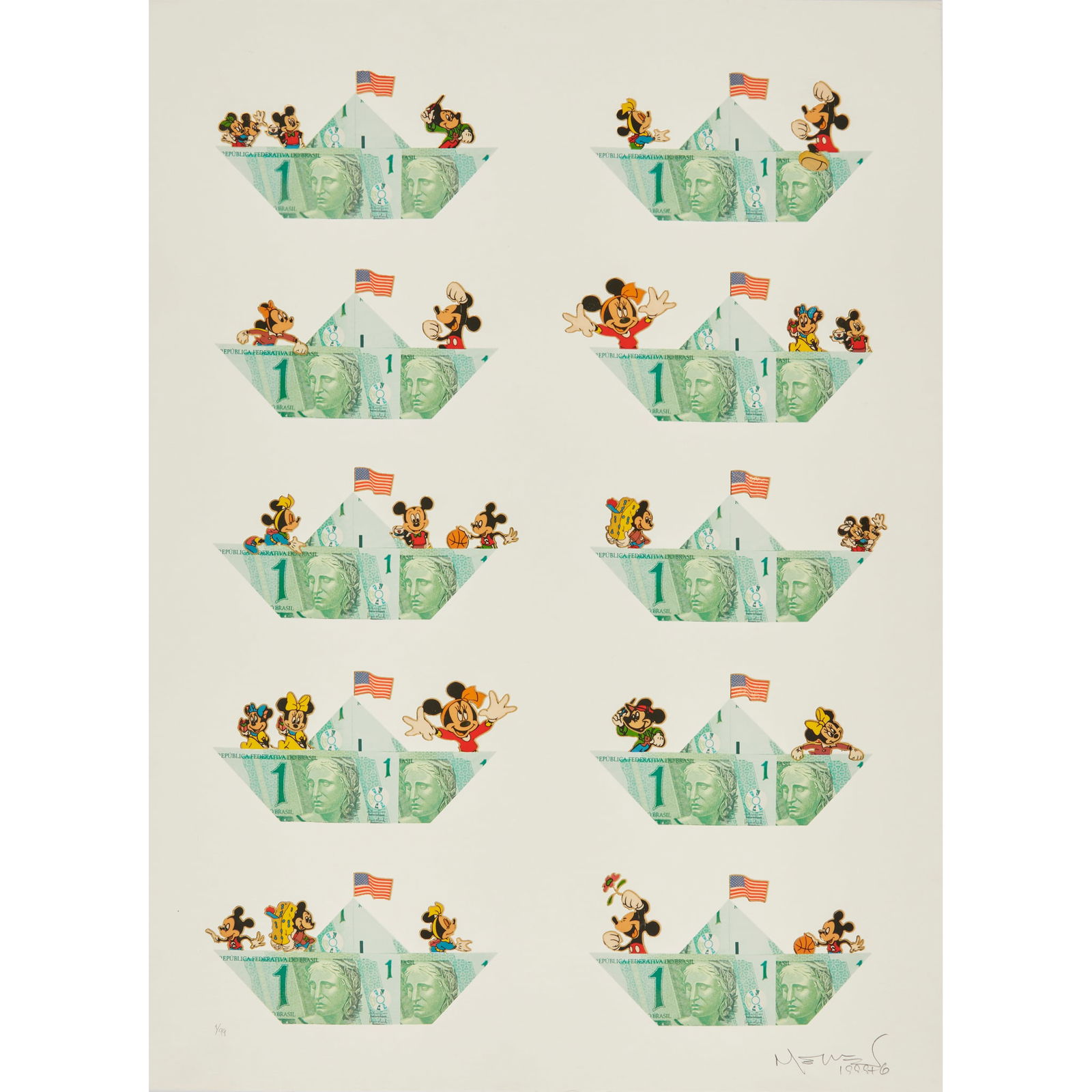 NELSON LEIRNER (BRAZILIAN 1932-2020) REAL-ITY-SHOW - 2005: REAL-ITY-SHOW - 2005 Screenprint, 1/99, signed, dated and numbered in pencil the sheet 80cm x 60cm (31.5in x 23.5in), unframed