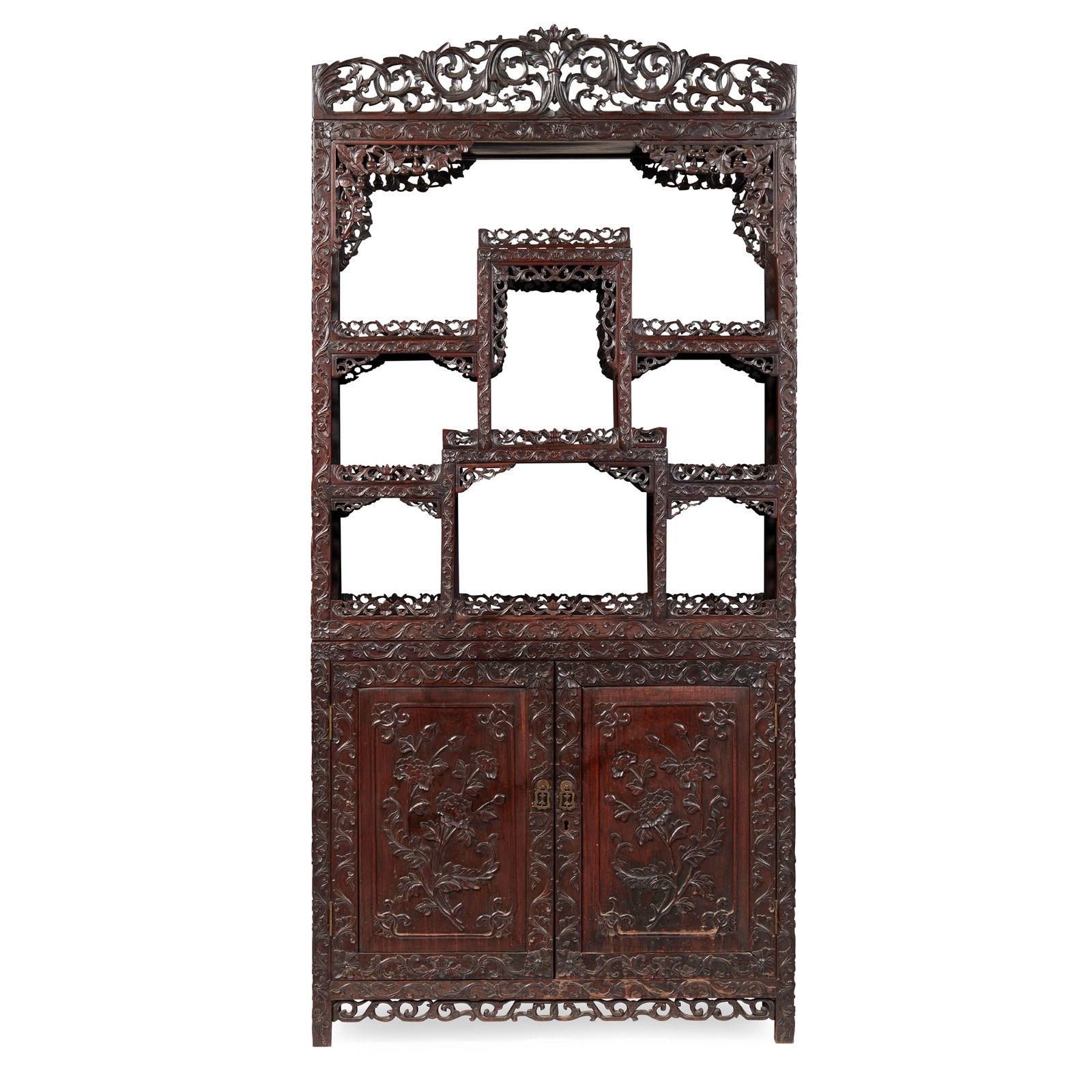 HARDWOOD TWO-PART DISPLAY CABINET (1 of 2)