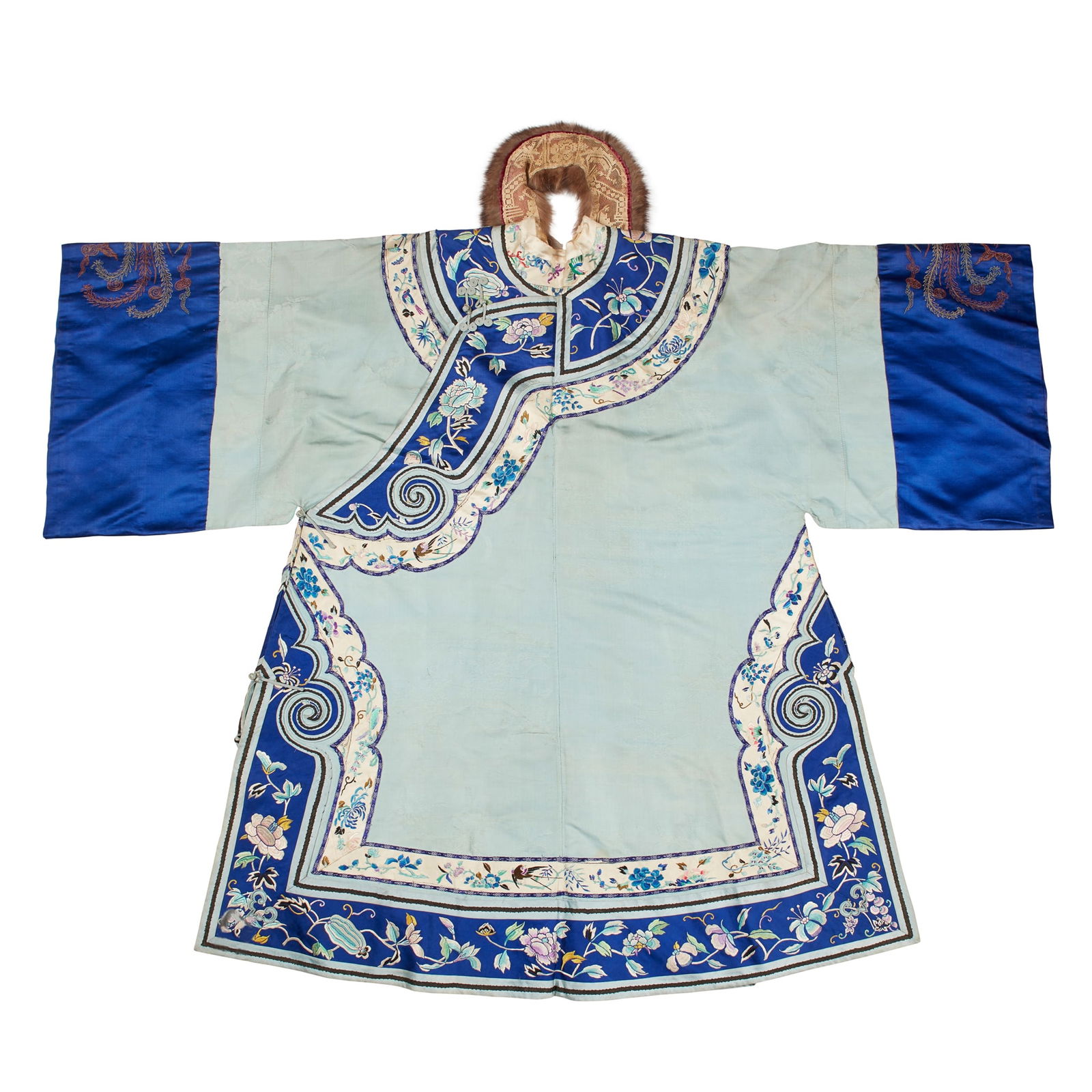 SKY-BLUE-GROUND SILK EMBROIDERED LADY'S JACKET (1 of 2)