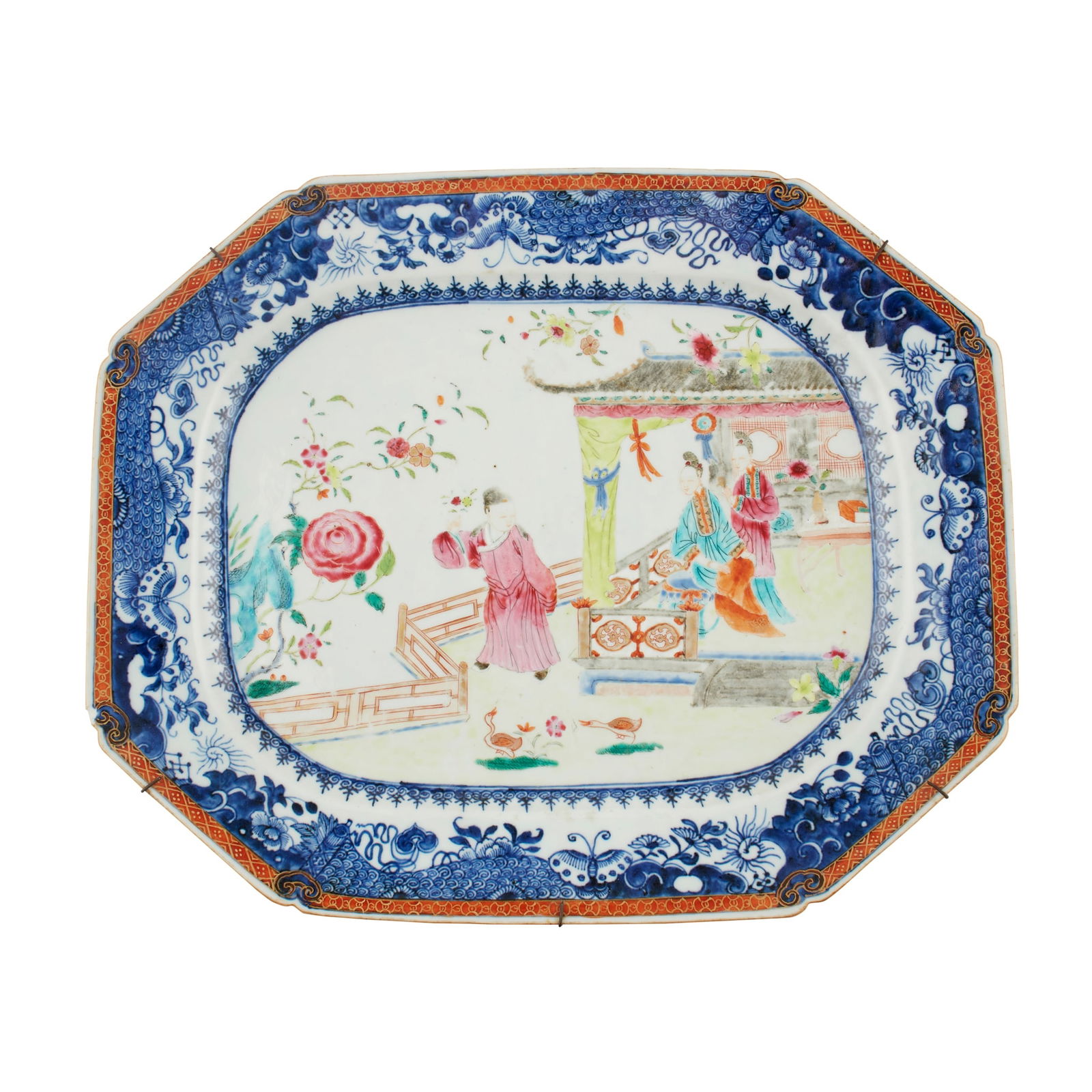 [PRIVATE SCOTTISH COLLECTION, BLAIRGOWRIE] EXPORT FAMILLE ROSE WITH UNDERGLAZE BLUE 'FIGURAL' (1 of 1)