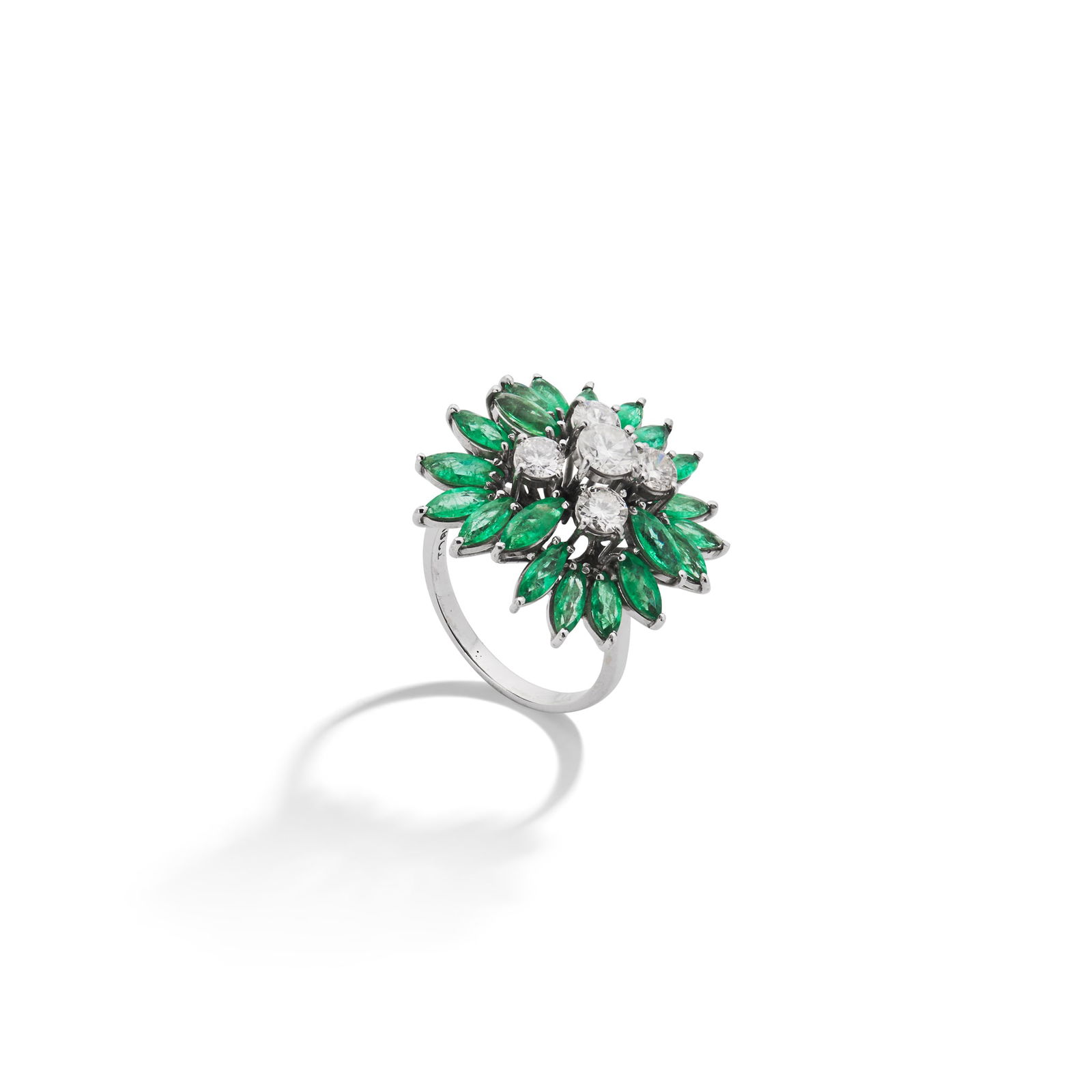 An emerald and diamond cluster ring (1 of 1)