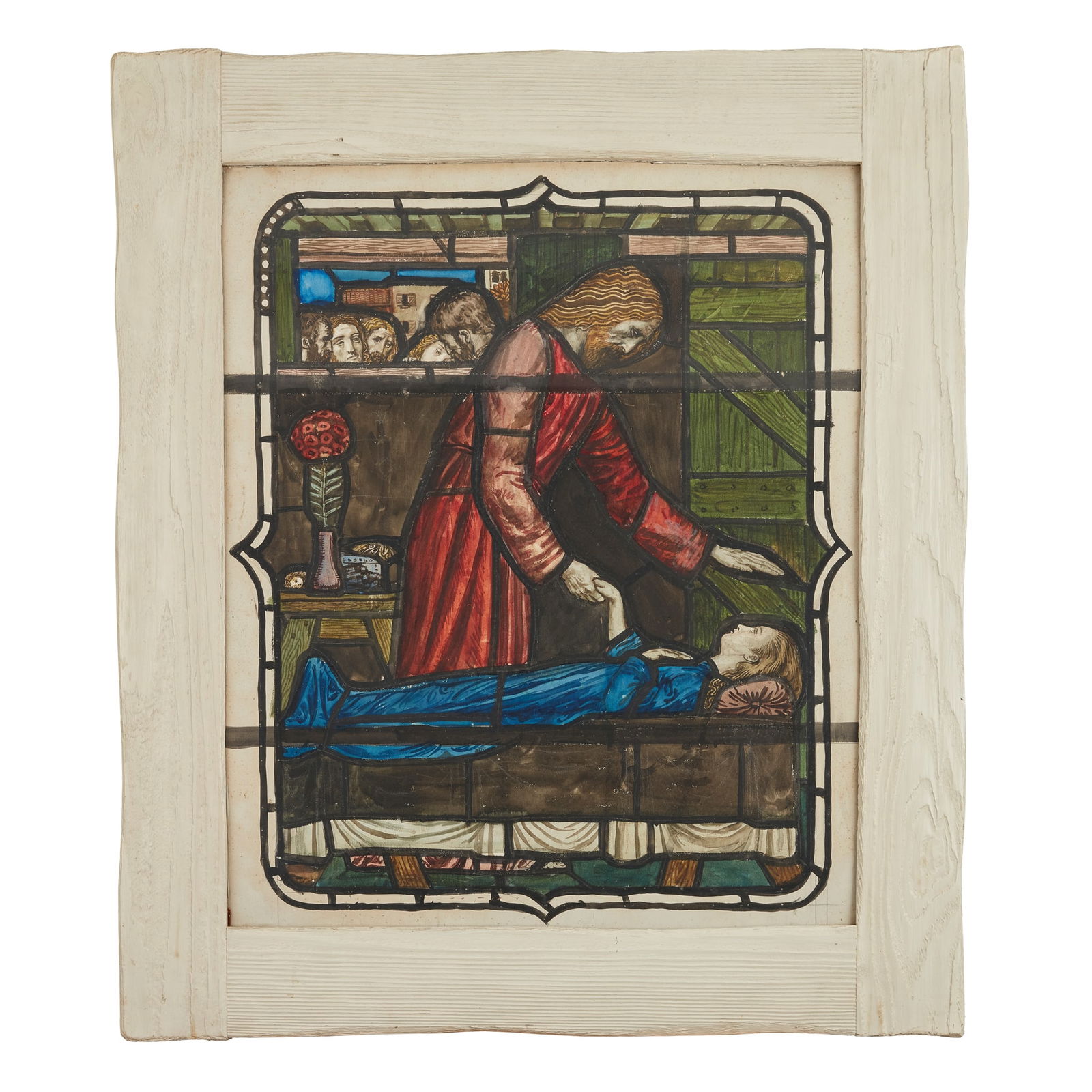 ATTRIBUTED TO ROBERT ANNING BELL (1863-1933): ATTRIBUTED TO ROBERT ANNING BELL (1863-1933) STUDY FOR STAINED GLASS pen, ink and watercolour 73cm x 61cm