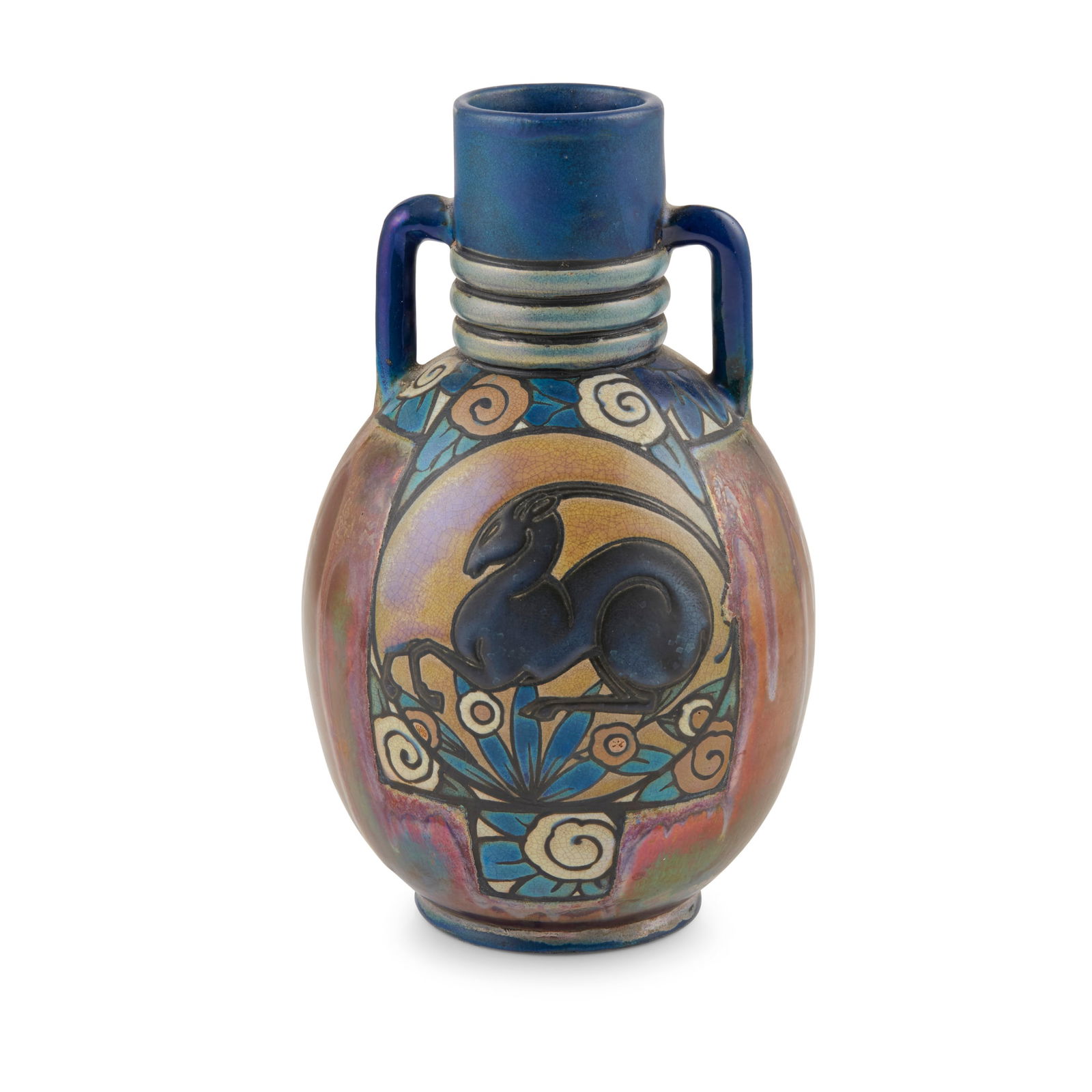 JEAN BAROL (1873-1976): JEAN BAROL (1873-1976) ART DECO LUSTRE VASE, CIRCA 1930 lustre glazed earthenware, signed to the side J BAROL 19.5cm high 