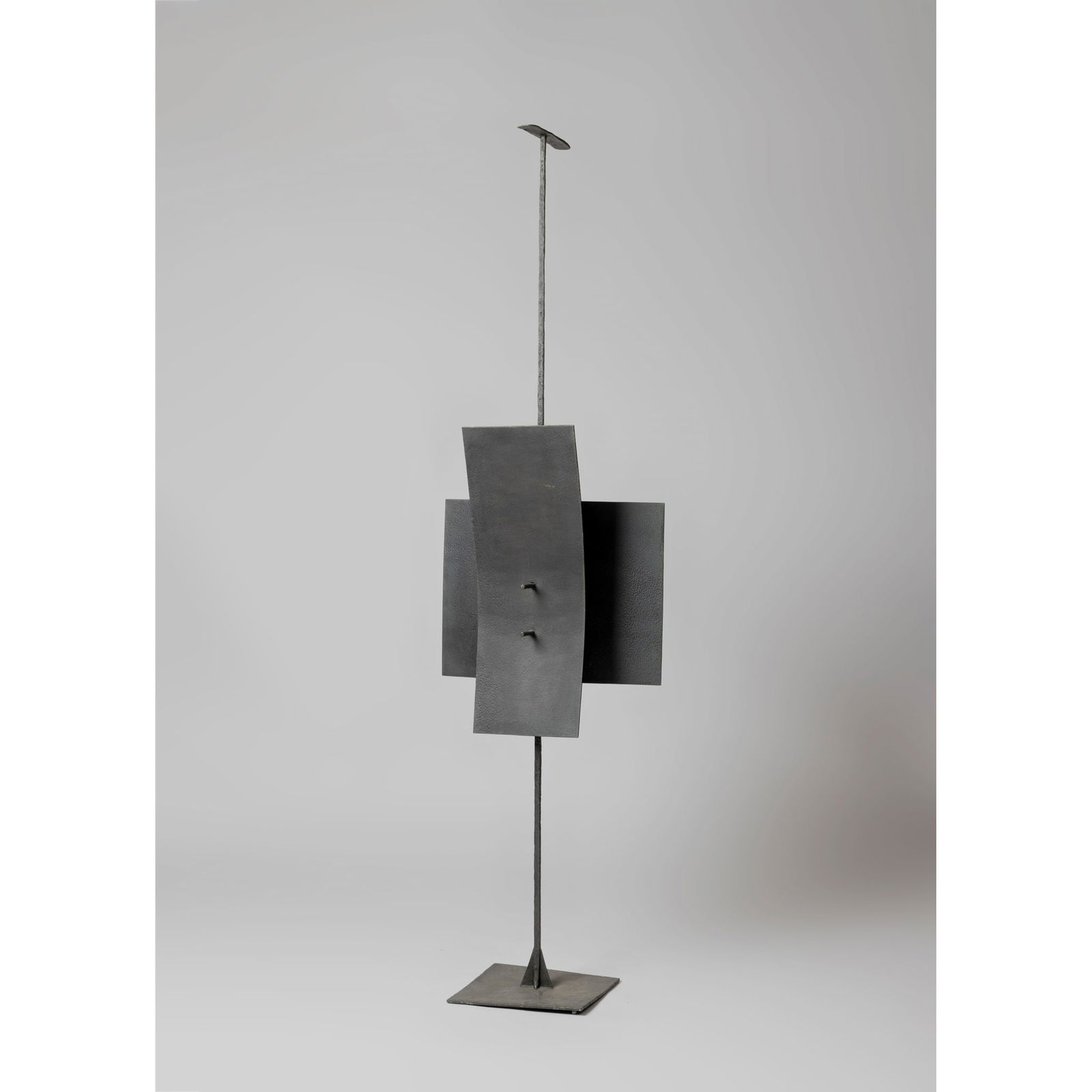 § ROBERT ADAMS (BRITISH 1917-1984): ROBERT ADAMS (BRITISH 1917-1984) TWO CURVES, 1959 (OPUS 78) bronzed steel 190.5cm high, 52cm wide, 31cm deep (75in high, 20 1/2in wide, 12 1/8in deep) The Estate of the Artist;Gimpel Fils, Londo