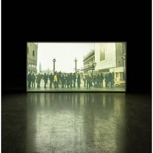 ANTONI MUNTADAS (SPANISH 1942-): ANTONI MUNTADAS (SPANISH 1942-) ON TRANSLATION: STAND BY, 2005 Duratrans lightbox, number 3 from the edition of 3 129.5cm x 250cm x 17.8cm (51 1/8in x 98 1/2in x 7 7/8in) Gimpel Fils, London. Exhibiti