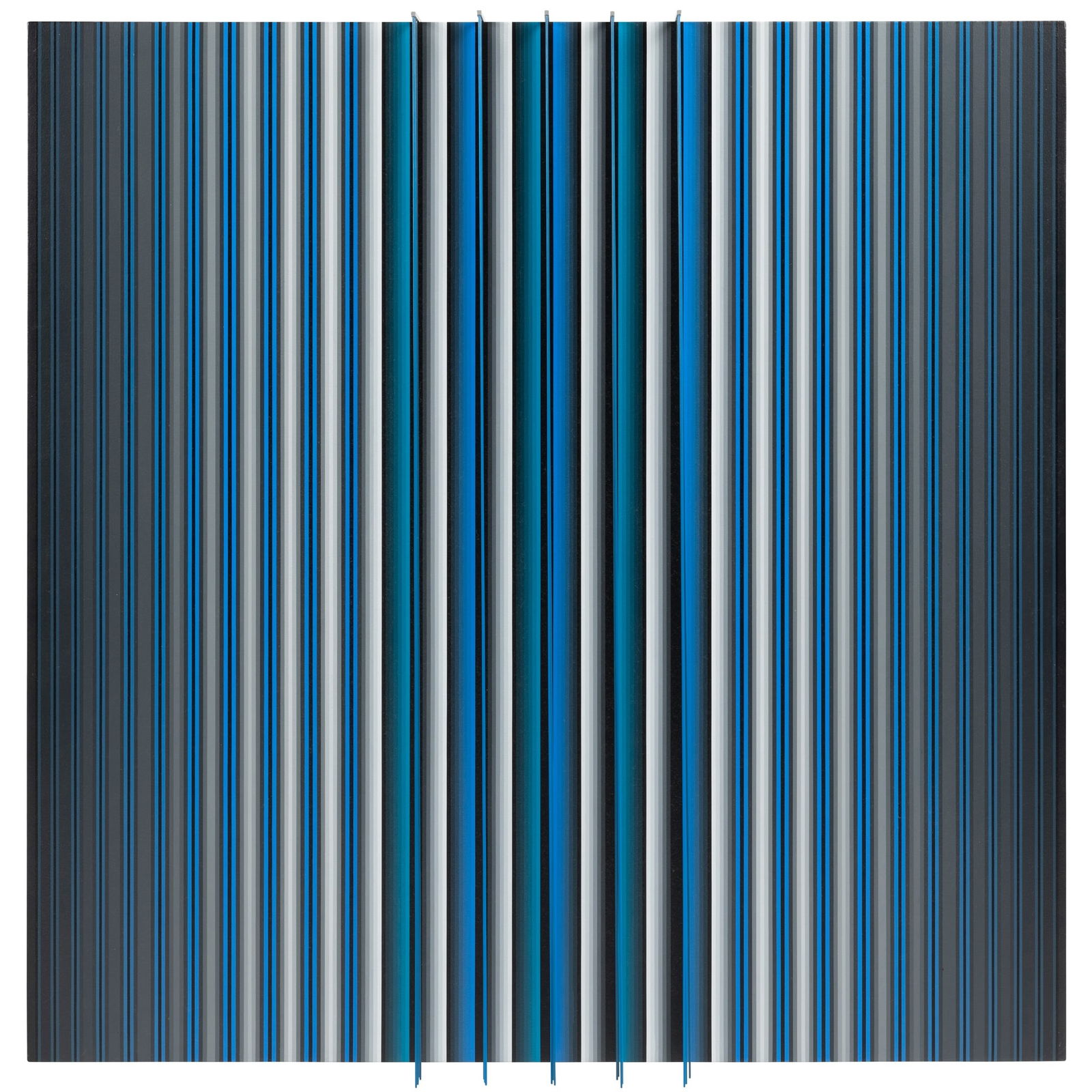 § DARIO PEREZ-FLORES (VENEZUELAN 1936-2020): DARIO PEREZ-FLORES (VENEZUELAN 1936-2020) PROCHROMATIQUE No.1017, 2006 signed, titled and dated in pen (to reverse), acrylic on canvas laid on wood, with aluminium kinetic elements 90.5cm