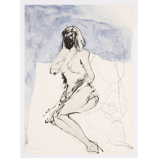 § TRACEY EMIN C.B.E., R.A. (BRITISH 1963-): TRACEY EMIN C.B.E., R.A. (BRITISH 1963-) I THINK OF YOU, 2014 signed, dated and numbered 13/100 in pencil (lower right), titled (lower left), lithograph on Somerset wove paper.Published by Counter Edi