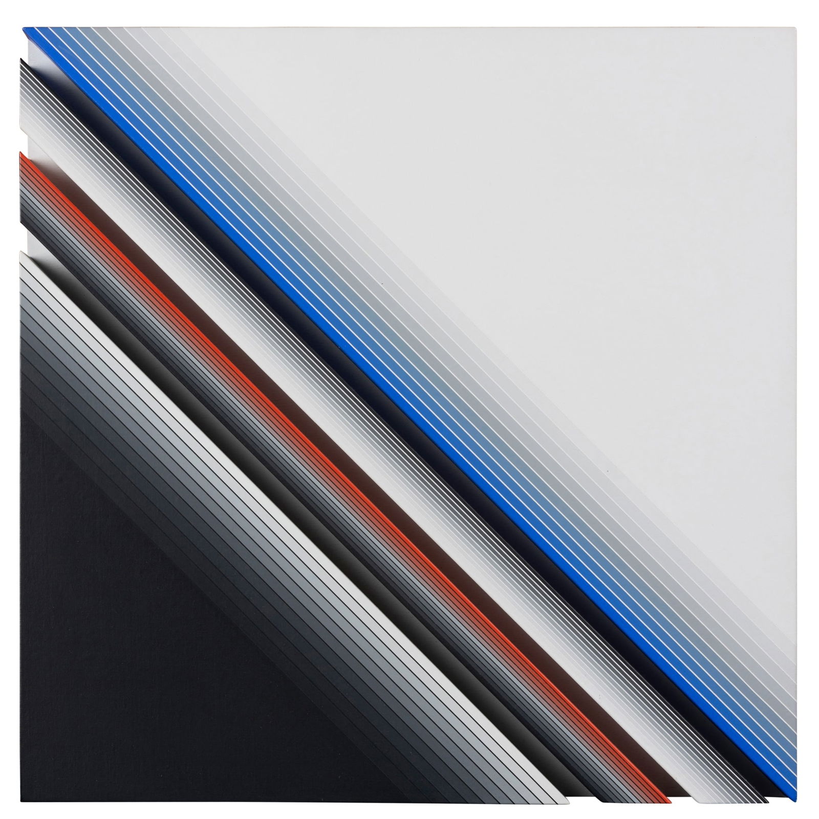 § DARIO PEREZ-FLORES (VENEZUELAN 1936-2022): DARIO PEREZ-FLORES (VENEZUELAN 1936-2022) DYNAMIC CHROMATIQUE No.70, 1993 signed, titled and dated in felt-tip (to reverse), acrylic on wood relief 40cm x 40cm (15 6/8in x 15 6/8in) Germann Auktionhau