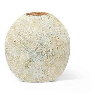 &#167; PAUL PHILP (BRITISH 1941-): PAUL PHILP (BRITISH 1941-) LARGE FLAT VESSEL impressed maker's seal, stoneware&nbsp; 50.5cm high, 47cm wide (19 7/8in high, 18 &#189;in wide) Private Collection, U.K.