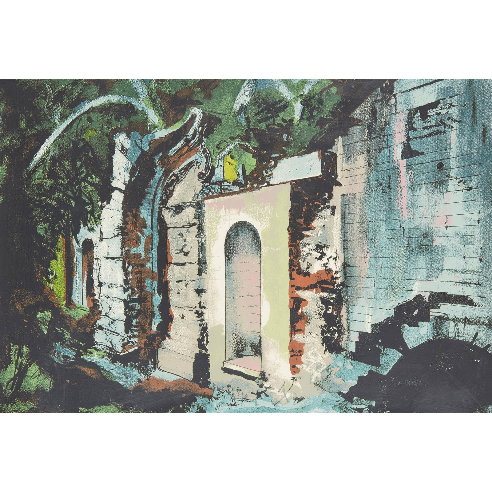 § JOHN PIPER C.H. (BRITISH 1903-1992): JOHN PIPER C.H. (BRITISH 1903-1992) CASCADE BRIDGE, HALSWELL (LEVINSON 397) - 1987 Screenprint, 27/70, signed and numbered in pencil to margin, published by Kelpra Studio and Marlborough Fine Art the