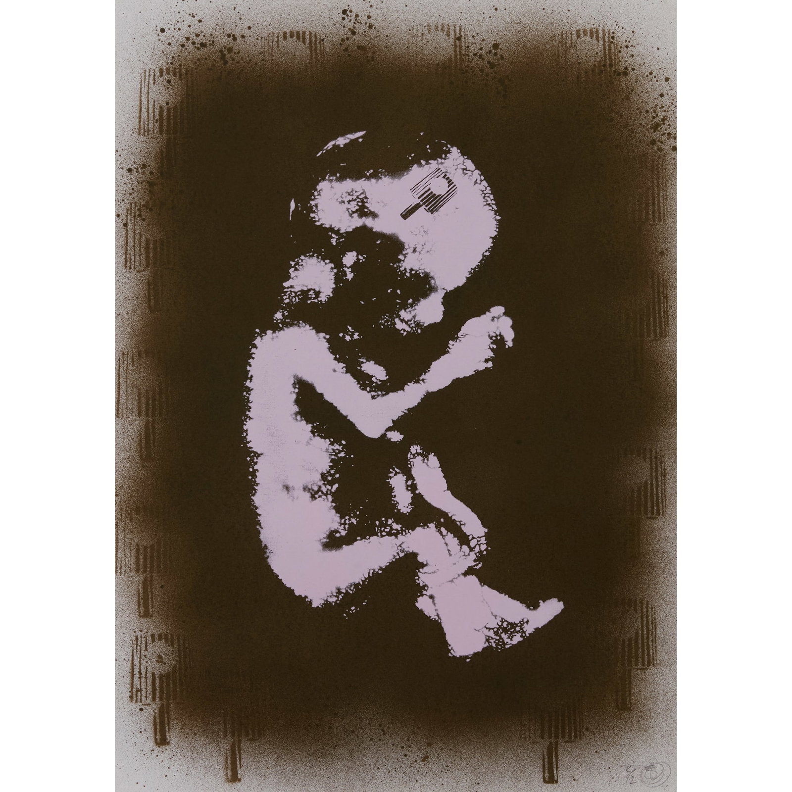 § NICK WALKER (BRITISH 1969-): NICK WALKER (BRITISH 1969-) BORN 2 BOMB - 2008 Screenprint, hand-finished with spray paint, 2/12, signed with artist's monogram and numbered in pencil lower right, published by the artist, with his bl