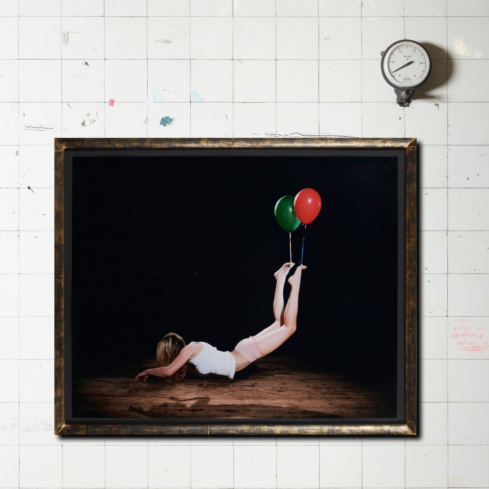 § SAM TAYLOR-JOHNSON O.B.E. (BRITISH 1967-): SAM TAYLOR-JOHNSON O.B.E. (BRITISH 1967-) ESCAPE ARTIST (GREEN & RED) - 2010 Light-jet digital c-type on Fuji Crystal archive paper, 3/20 A.P., aside from the edition of 175, signed and editioned vers