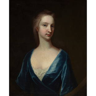 WILLIAM AIKMAN (SCOTTISH 1682-1731): WILLIAM AIKMAN (SCOTTISH 1682-1731) HALF LENGTH PORTRAIT OF ELIZABETH JOHNSTON Signed and inscribed verso, oil on canvas 76cm x 63.5cm (30in x 25in) There is a letter attached to this lot from the for