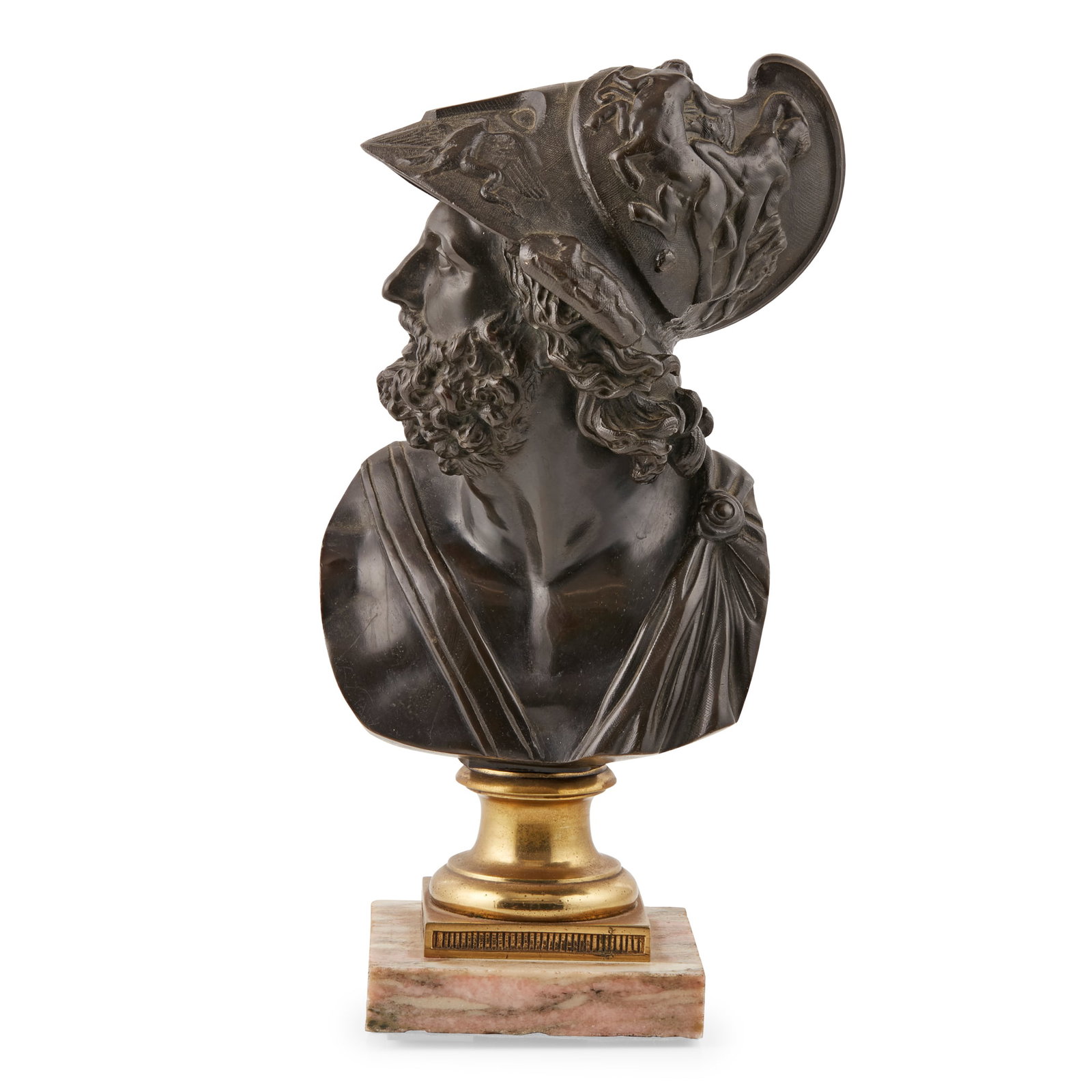 FRENCH BRONZE BUST OF AJAX, AFTER THE ANTIQUE (1 of 2)