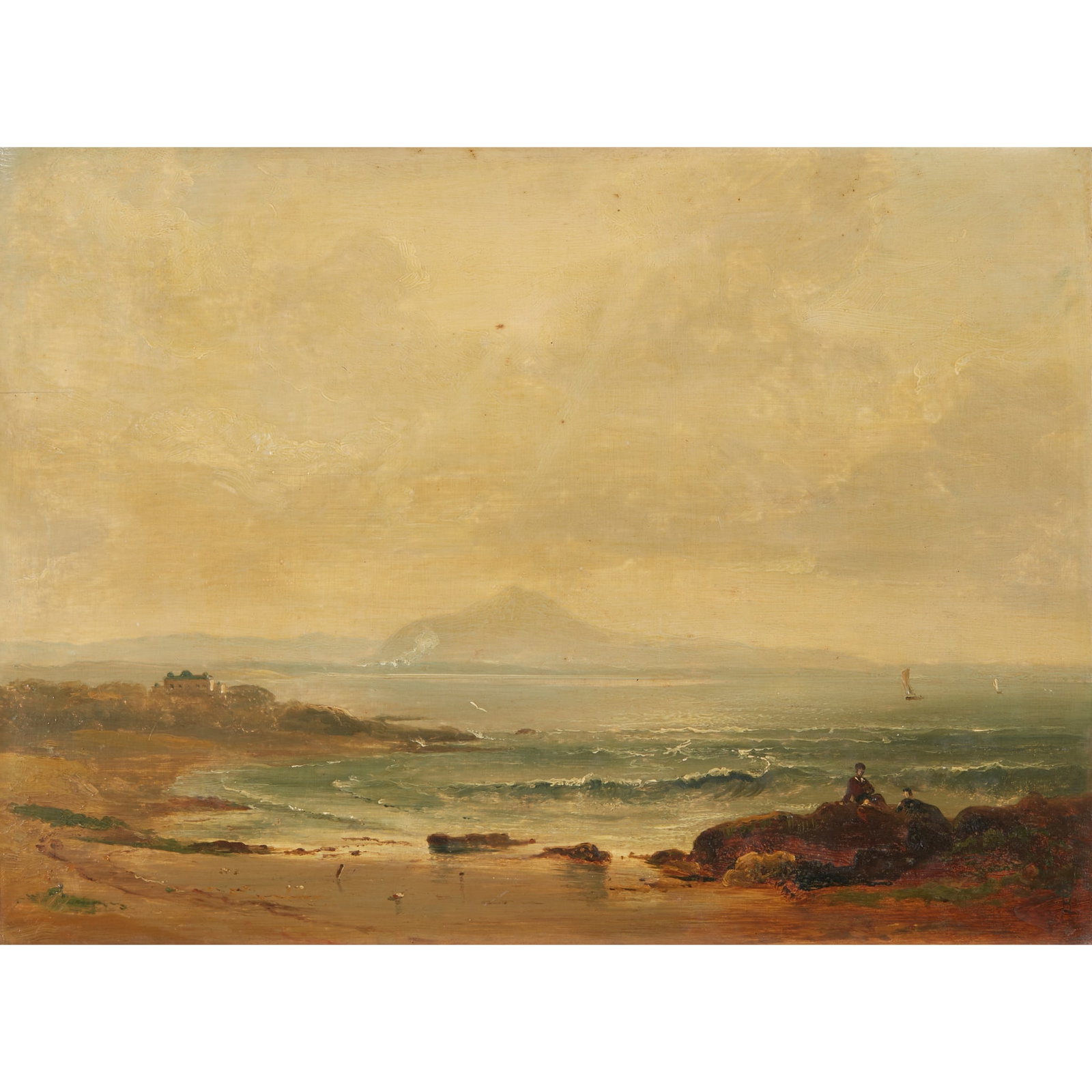 REV. JOHN THOMSON OF DUDDINGSTON H.R.S. (SCOTTISH 1778-1840): REV. JOHN THOMSON OF DUDDINGSTON H.R.S. (SCOTTISH 1778-1840) A VIEW LOOKING EAST FROM ABERLADY Oil on panel 35cm x 47.5cm (13.75in x 18.75in)