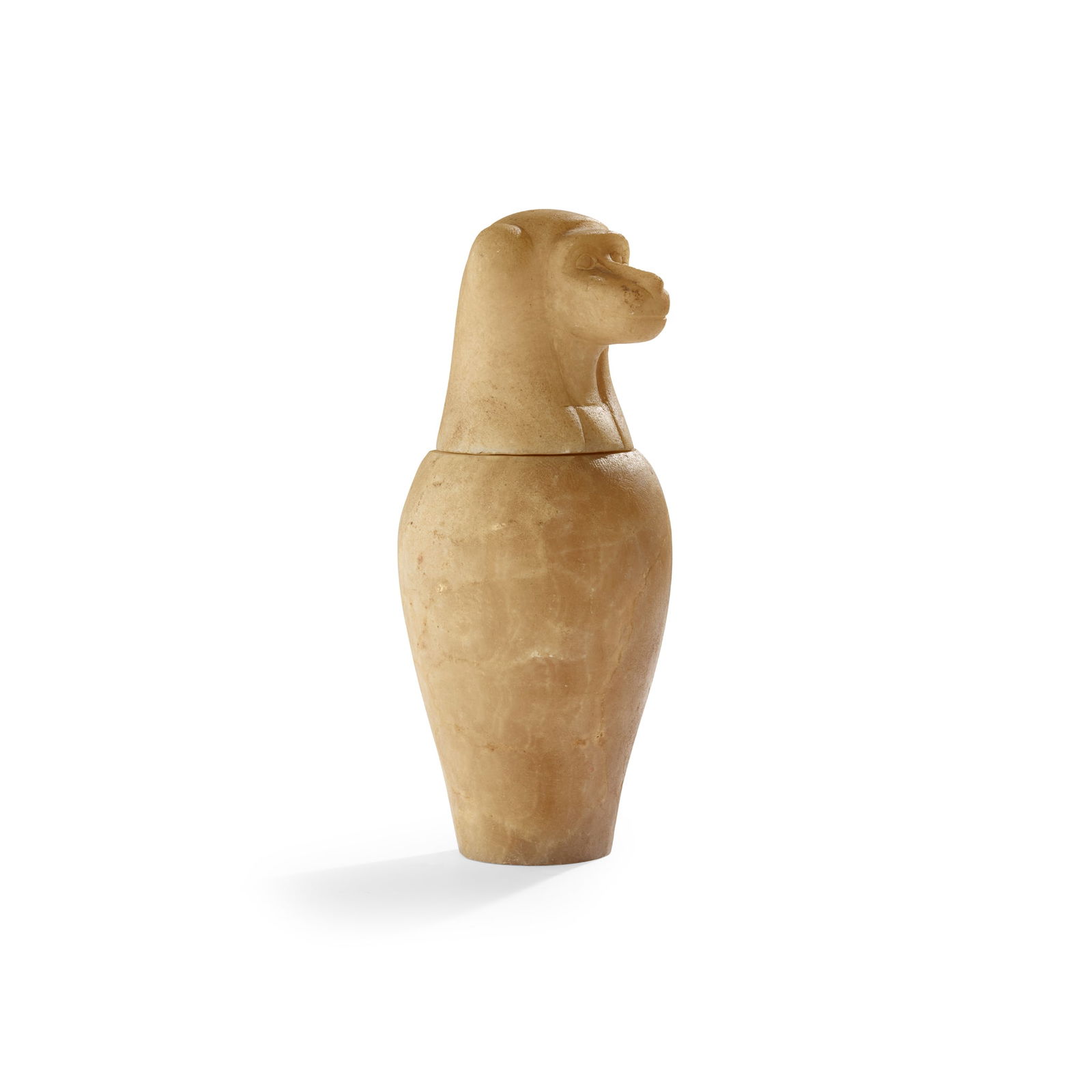 ANCIENT EGYPTIAN STYLE ALABASTER CANOPIC JAR WITH HAPI LID (1 of 3)