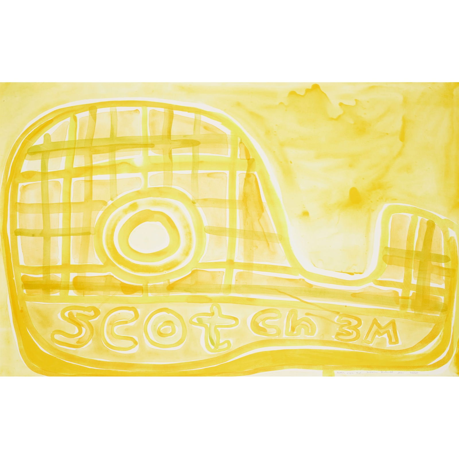 KATHERINE BERNHARDT (AMERICAN 1975-): KATHERINE BERNHARDT (AMERICAN 1975-)SCOTCH MAGIC TAPE (YELLOW) - 2021 Hand-pulled lithograph with variable colours from 10 plates on Somerset tub sized radiant White 410gsm, 28/50, signed, dated, titl