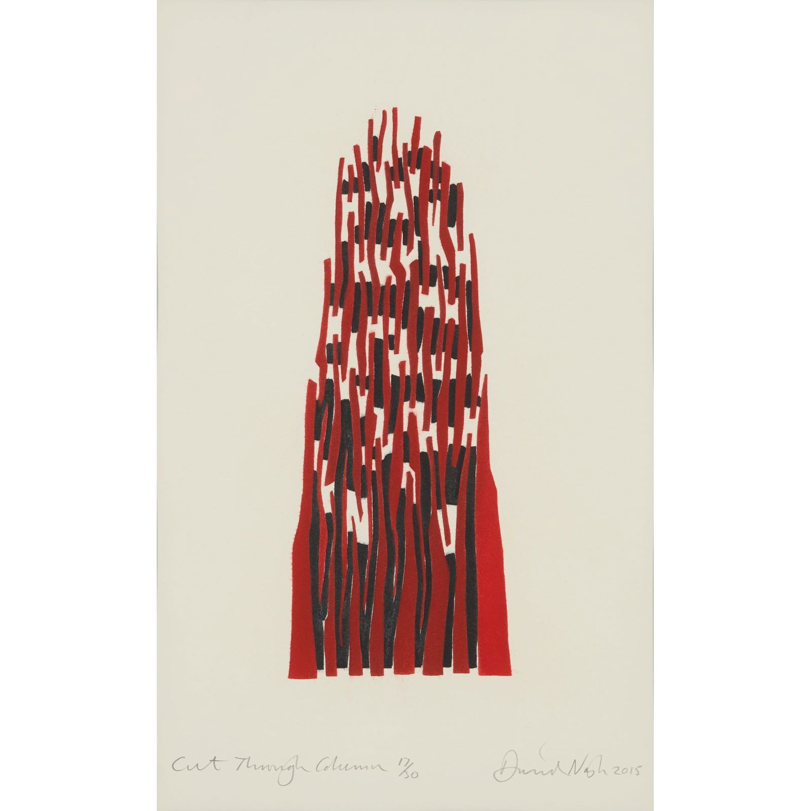 DAVID NASH (BRITISH 1945-): David NashCUT THROUGH COLUMN - 2015 Pochoir, 17/30, signed, dated, titled and numbered in pencil to margin Royal Academy, London, where acquired by Steve Allison, July 2016; The Steve Alli
