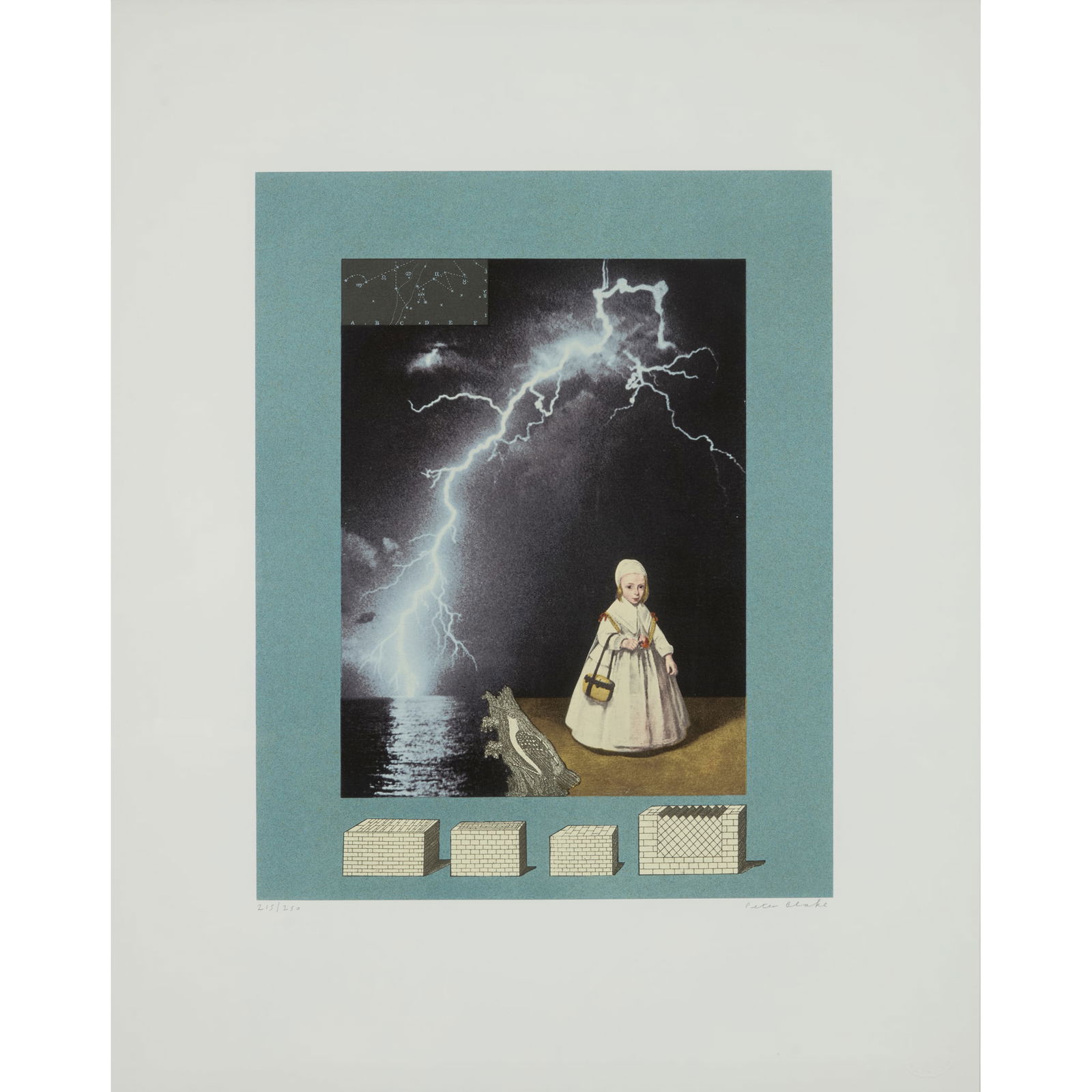 SIR PETER BLAKE C.B.E., R.A. (BRITISH 1932-): SIR PETER BLAKEHOMAGE TO JOSEPH CORNELL - 1996 Screenprint, 215/250, signed and numbered in pencil to margin, published by The Big Art Issue, with their blindstamp the sheet 63cm x 50cm (24.75in x 19.