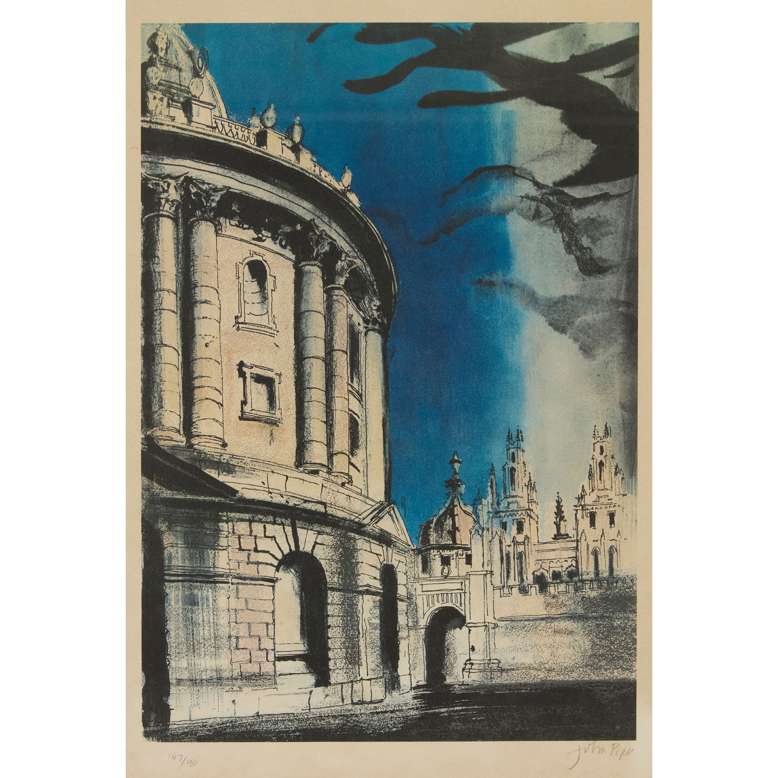 JOHN PIPER C.H. (BRITISH 1903-1992): John PiperRADCLIFFE CAMERA (LEVINSON 326) - 1981 Lithograph, 147/150, signed and numbered in pencil to margin the image 53cm x 35.5cm (20.75in x 14in) YesC.H.ArtistBritish19031992 John Piper was a Bri