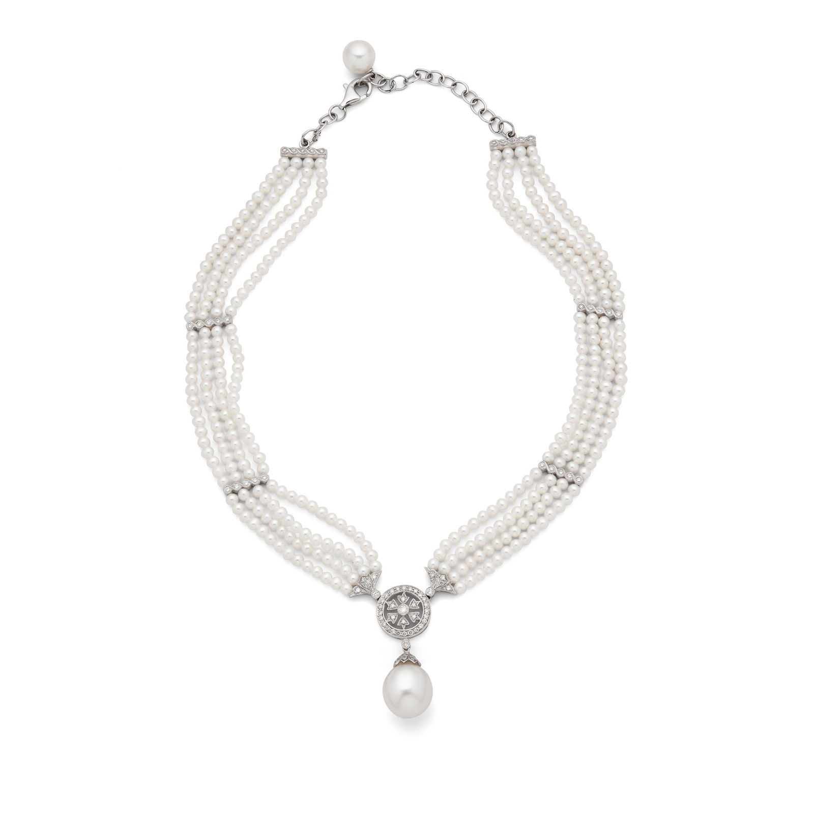† A cultured pearl and diamond necklace (1 of 1)
