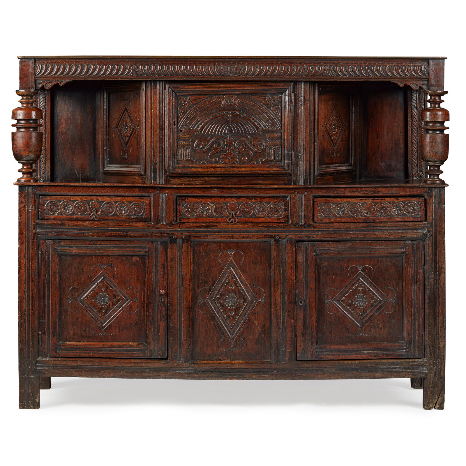 CHARLES I OAK LIVERY CUPBOARD (1 of 3)