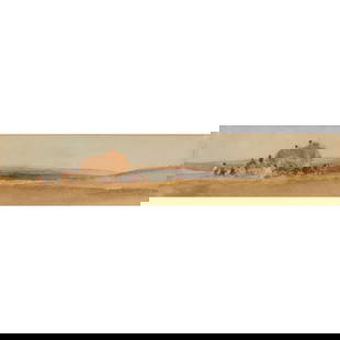 PETER DE WINT O.W.S. (BRITISH 1764-1849): PETER DE WINT O.W.S. (BRITISH 1764-1849) THE HAYFIELD Watercolour 7cm x 33.5cm (2.75in x 13.25in) Thos. Agnew & Sons, London;The Rt.Hon. The Lord Clwyd Exhibited: Agnew's Galleries, London, Loan Exhib