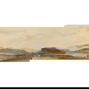 PETER DE WINT O.W.S (BRITISH 1764-1849): PETER DE WINT O.W.S (BRITISH 1764-1849) DERWENTWATER WITH SKIDDAW Watercolour 18cm x 45.5cm (7in x 18in) Rt. Hon. The Lord Clwyd;Spink & Son Ltd, London, K3/1910 Exhibited: Agnew's Galleries, London,