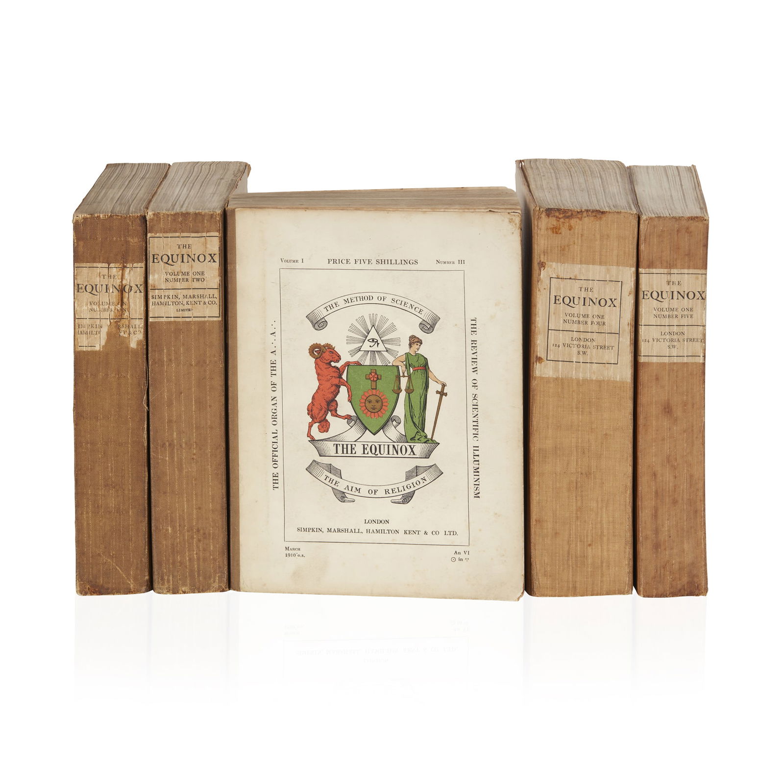 Crowley, Aleister, & others: Crowley, Aleister, & others The Equinox The Official Organ of the A ∴ A ∴ The Review of Scientific Illuminism. Vol. I. No. I [-II, III, IV, V]. London: Simpkin, Marshall, Hamilton, Kent &
