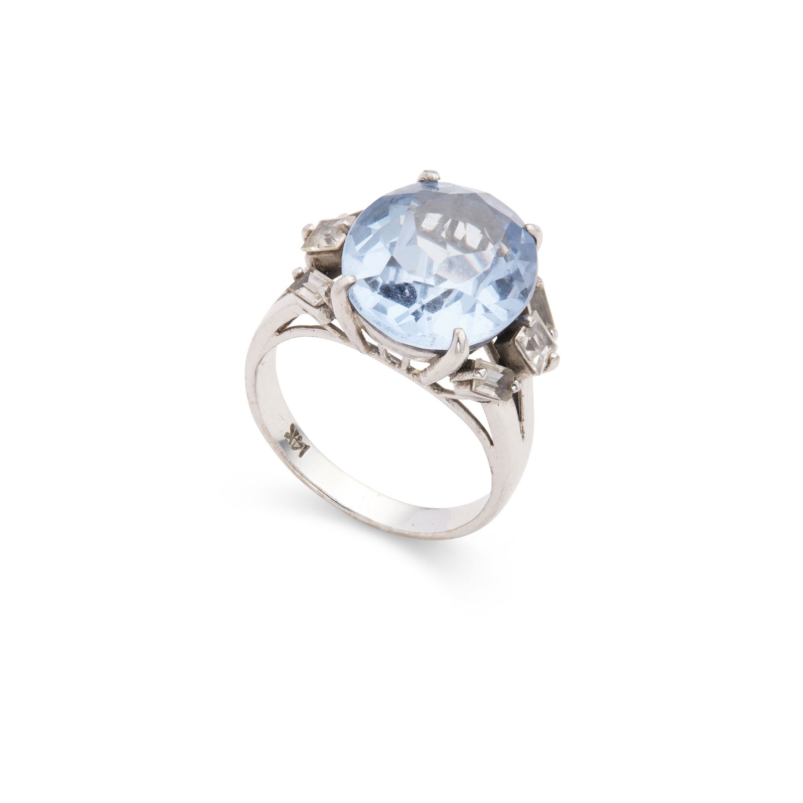 A blue spinel and diamond dress ring (1 of 1)