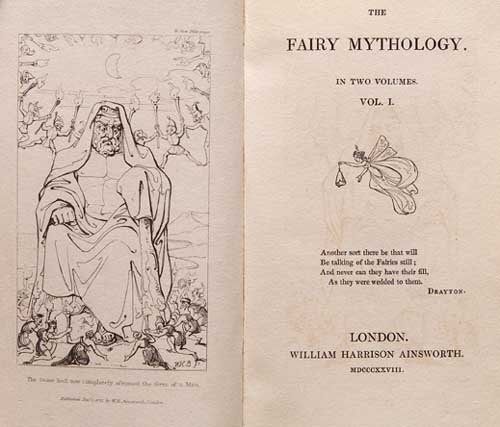 [KEIGHTLEY Thomas] The fairy mythology .: [KEIGHTLEY Thomas] The fairy mythology ... 1st edition, 2 volumes, engraved plates and woodcut vignettes by Brooke, contemporary boards, later half calf, 8vo., London: William Harrison Ainsworth, 1828