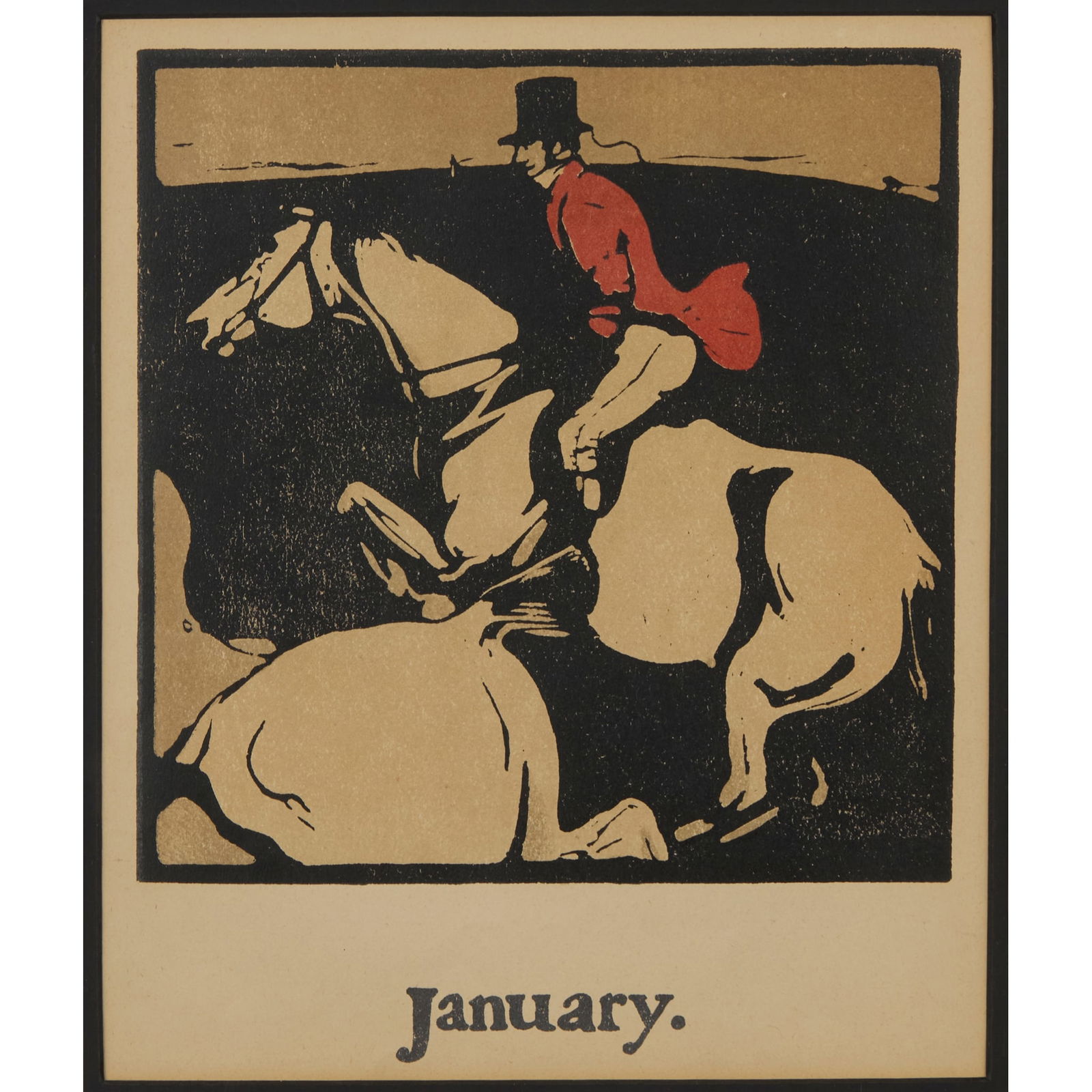 SIR WILLIAM NICHOLSON (1872-1949): SIR WILLIAM NICHOLSON (1872-1949) AN ALMANAC OF TWELVE SPORTS, 1898 set of twelve lithographs from the woodblocks, all framed (12) 25cm x 21.5cm (frame size 43.5cm x 39cm)