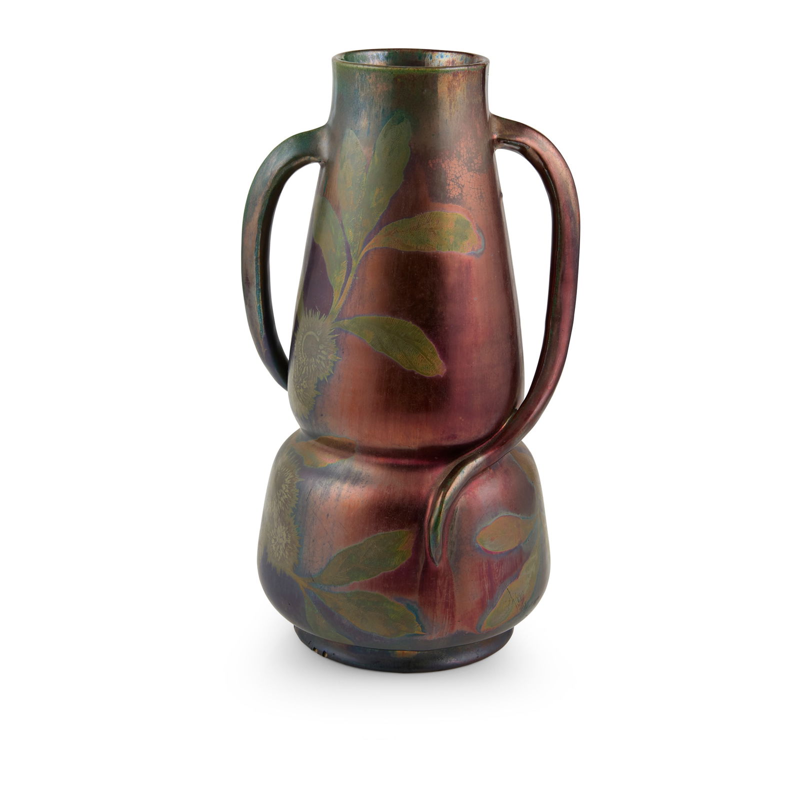 JÉRÔME MASSIER (1830-1916): JÉRÔME MASSIER (1830-1916) ART NOUVEAU VASE, CIRCA 1900 lustre-glazed earthenware, signed to the side JÉRÔME MASSIER FILS, and to the base JÉRÔME MASSIER FILS/ VALLAURIS