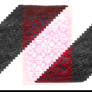 § KIRSTI ILVESSALO (FINNISH 1920-2019): KIRSTI ILVESSALO (FINNISH 1920-2019) 'PALOKARKI' RUG, c.1954 woven label (to reverse), wool 125cm x 188cm (49 ¼in x 74in)
