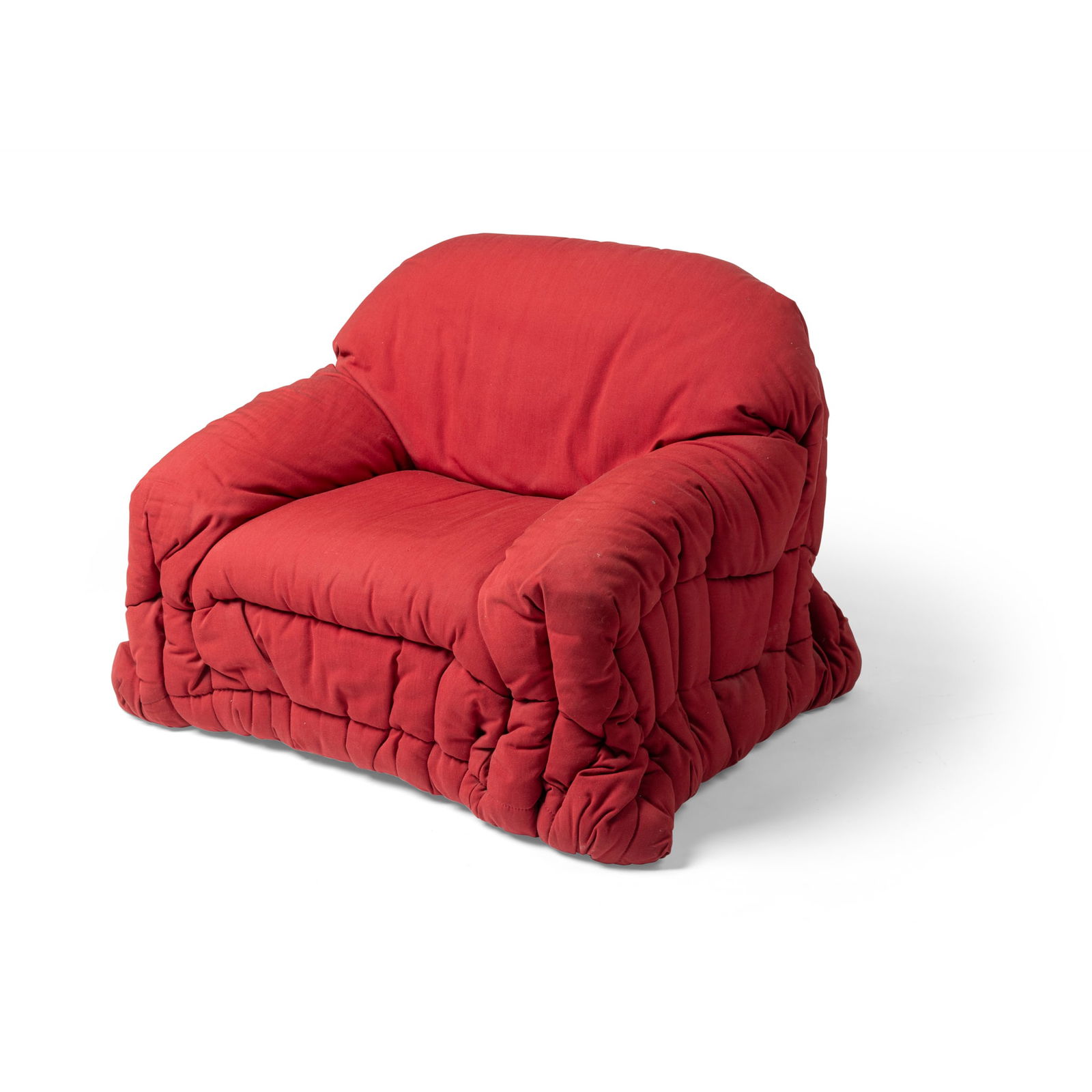 § GAETANO PESCE (ITALIAN 1939-2024) FOR CASSINA: GAETANO PESCE (ITALIAN 1939-2024) FOR CASSINA SIT DOWN LOUNGE CHAIR, DESIGNED 1976 cotton upholstery over PVC inner filled with polyurethane foam 76cm high, 92cm wide, 77cm deep (30in high, 36 ¼i