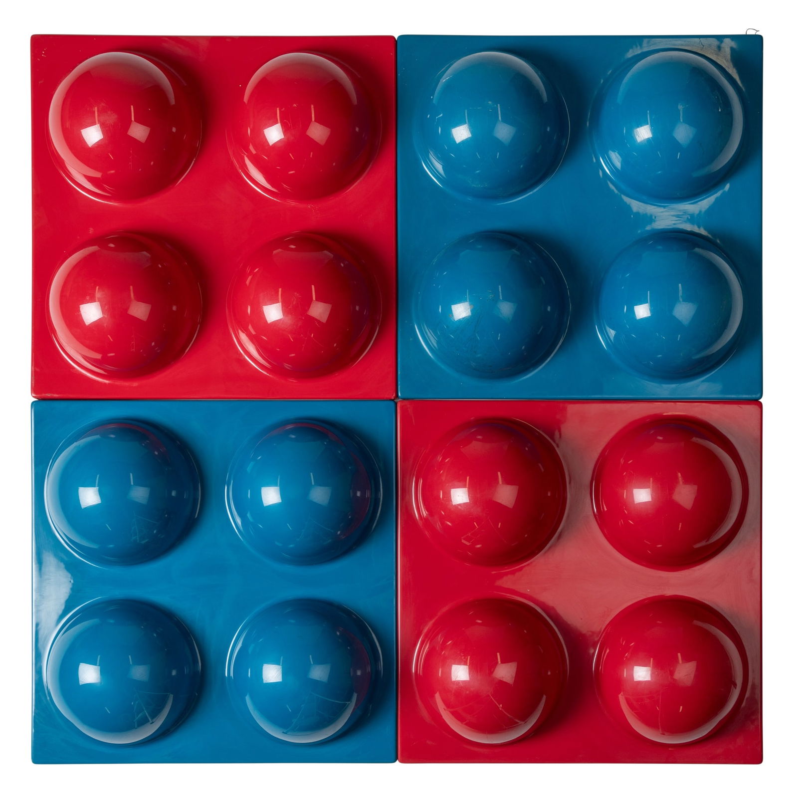 § VERNER PANTON (DANISH 1926-1998) FOR J. LÜBER, SWITZERLAND: VERNER PANTON (DANISH 1926-1998) FOR J. LÜBER, SWITZERLAND FOUR WALL PANELS molded plastic each panel 59.5cm x 59.5cm (23 1/2in x 23 1/2in) (4) London, 4 February 1995, lot 79;Private Collection,