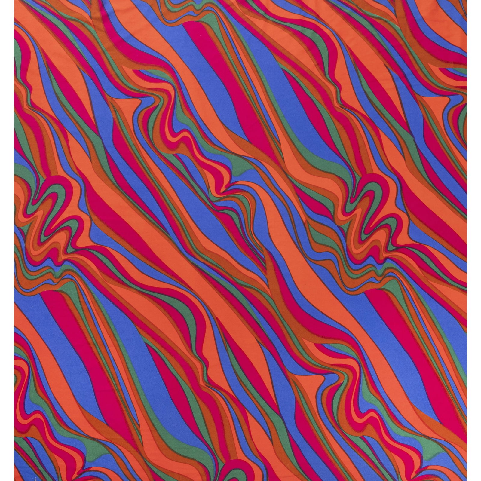 JACK LENOR LARSEN (AMERICAN 1927-2020): JACK LENOR LARSEN (AMERICAN 1927-2020) TEXTILE, DESIGNED 1967 design no. F8858, the selvedge signed, numbered and dated, screenprint on cotton 363cm long x 119cm wide (143in long x 46 ¾in wide) P