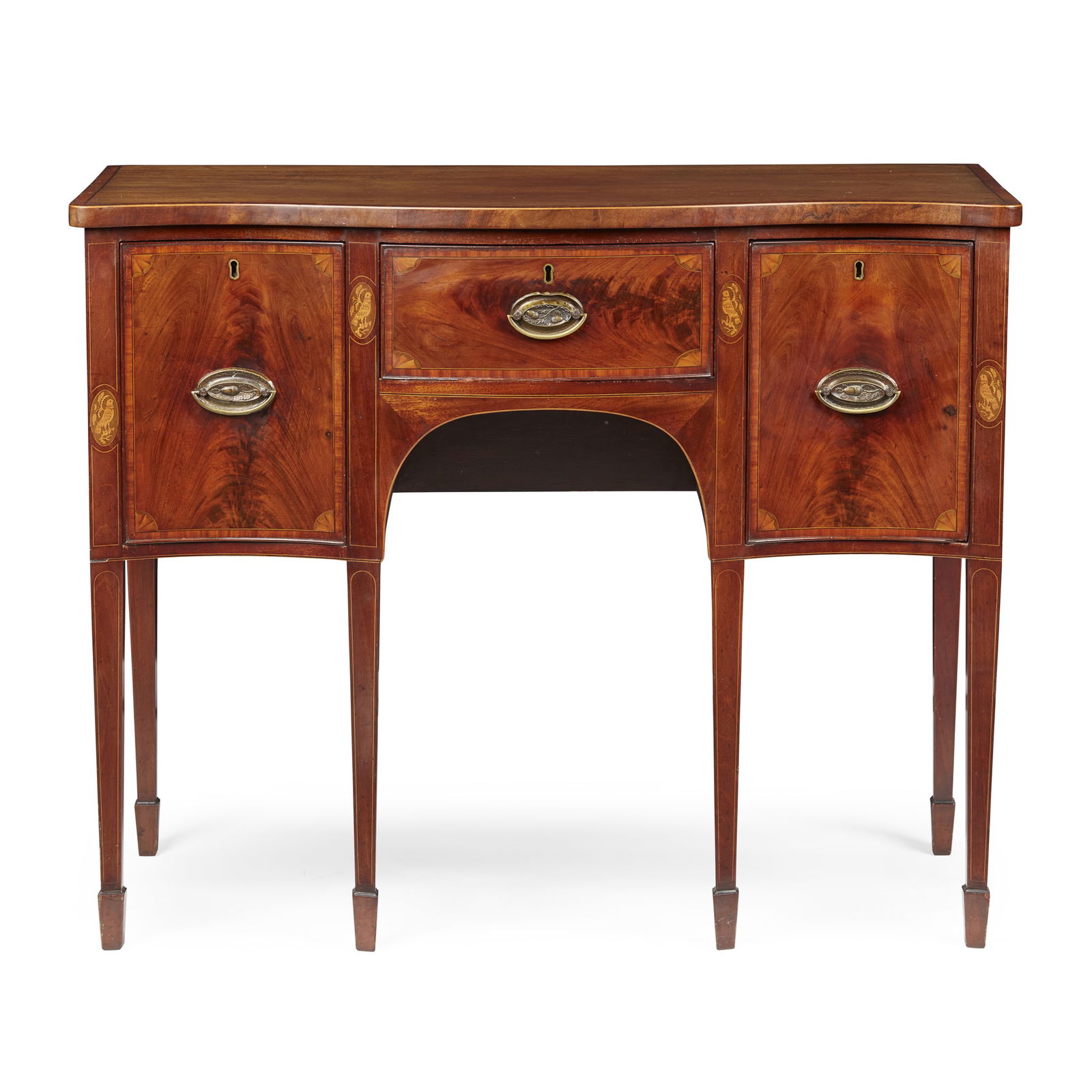 LATE GEORGE III MAHOGANY AND INLAY SMALL SERVING TABLE (1 of 1)