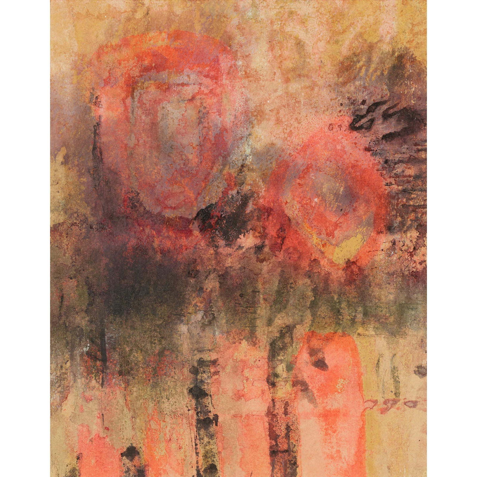 § JOHN PIPER (BRITISH 1903-1992): JOHN PIPER (BRITISH 1903-1992) STUDY FOR WATSON HOUSE MURALS ink, watercolour and gouache on paper 24.5cm x 19.5cm (9 5/8in x 7 ¾in) The following lots (260 – 275) represents the most