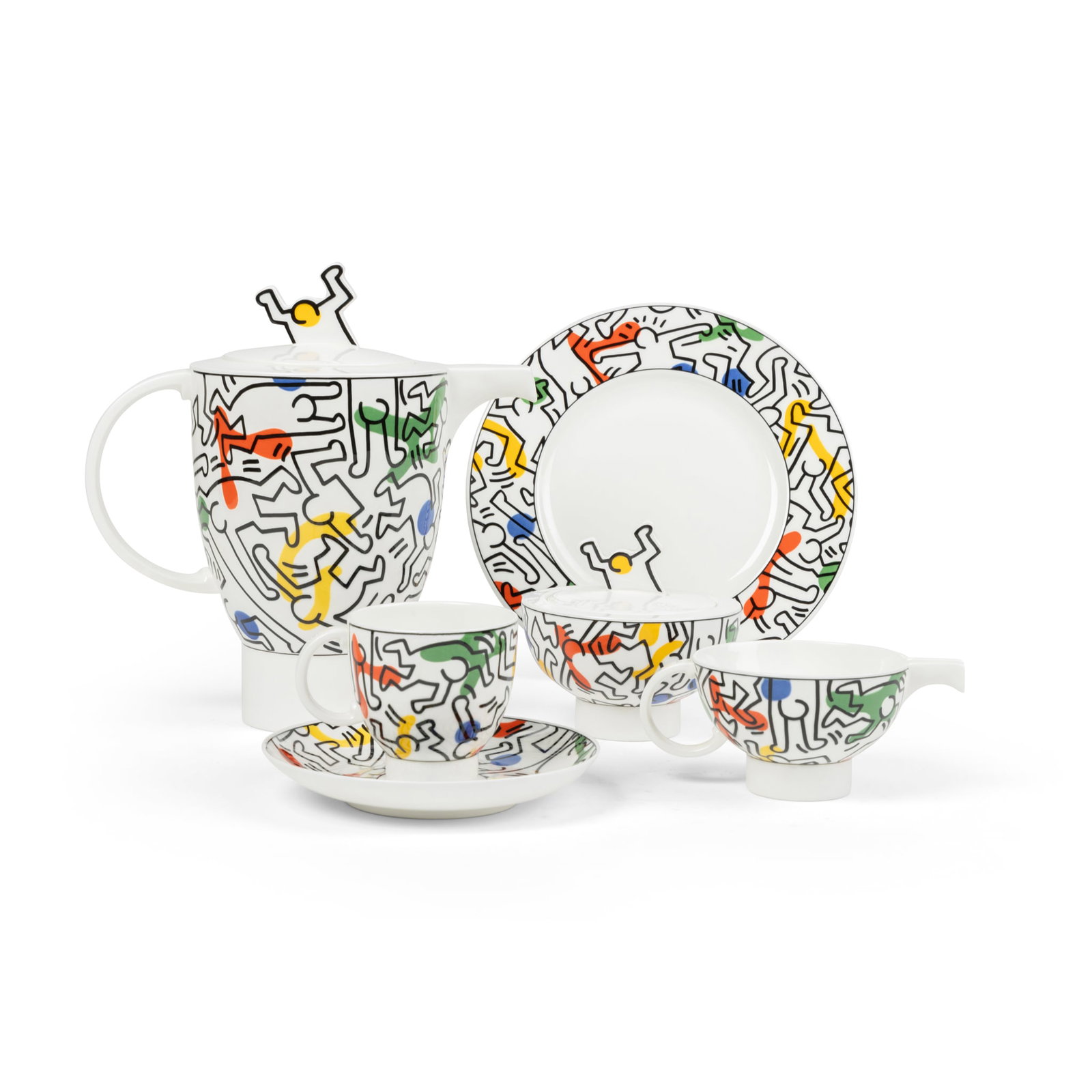 AFTER KEITH HARING (AMERICAN 1958-1990) FOR VILLEROY & BOCH: AFTER KEITH HARING (AMERICAN 1958-1990) FOR VILLEROY & BOCH 'SPIRIT OF ART' COFFEE SERVICE, 1991 The full set of sixteen bone China pieces, 178/500 (16) various sizes Christie's London, 23rd April 201