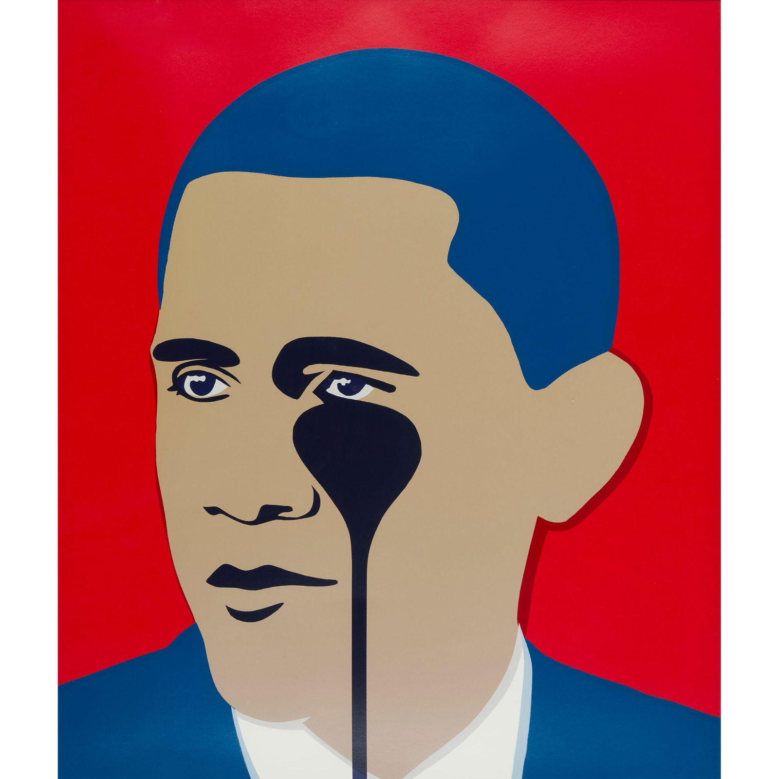 § PURE EVIL (BRITISH B.1968): PURE EVIL (BRITISH B.1968) CRYING OBAMA (RED), 2016 Screenprint, AP, aside from the edition of 100, signed and editioned in pencil to margin 84cm x 68.5cm (33in x 27in)
