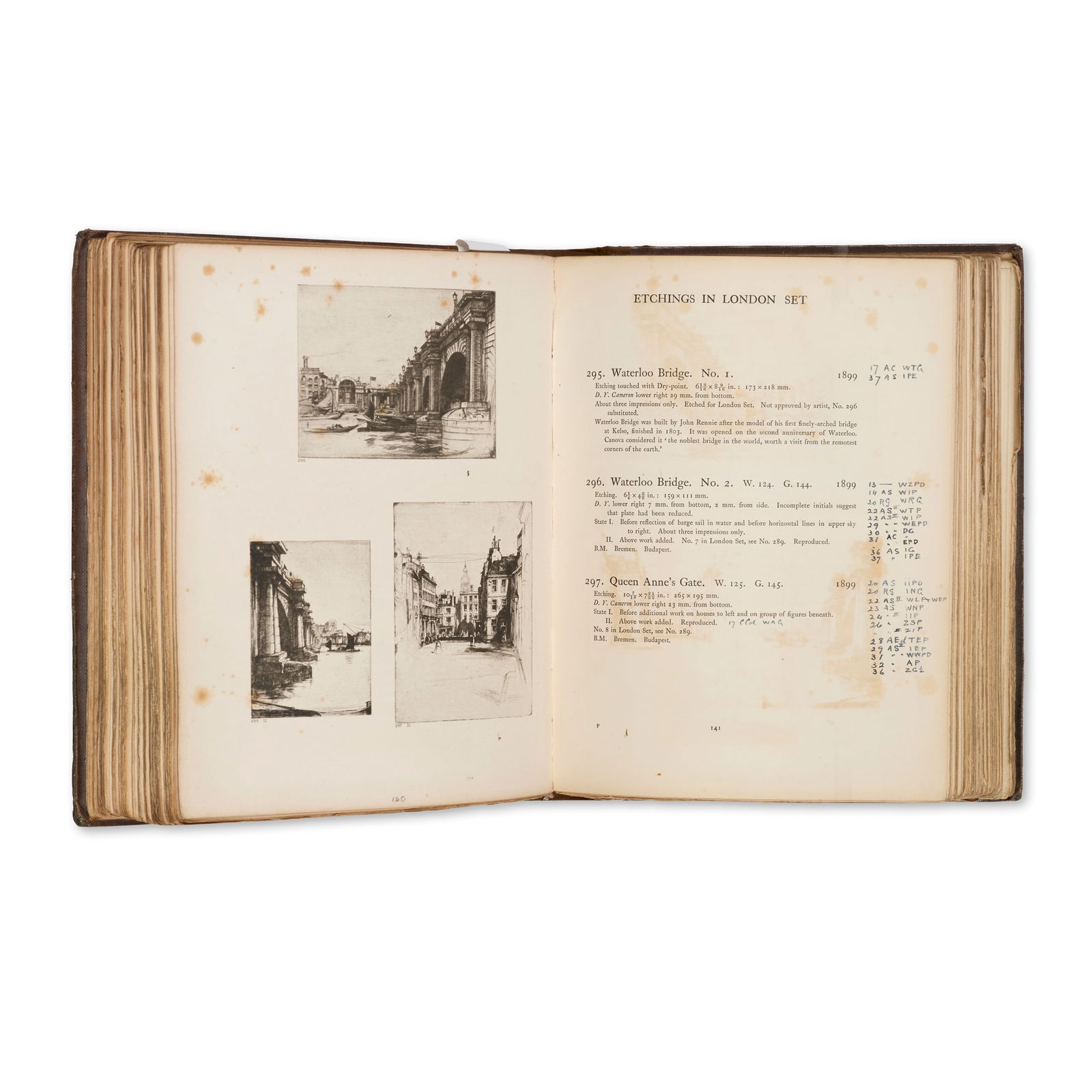 [T. & R. Annan interest] Annotated sales records: [T. & R. Annan interest] Annotated sales records Annan's records for the works of D.Y. Cameron, James McBey, Francis Haden and William Strang Rinder, Frank. D.Y. Cameron, an illustrated catalogue of h