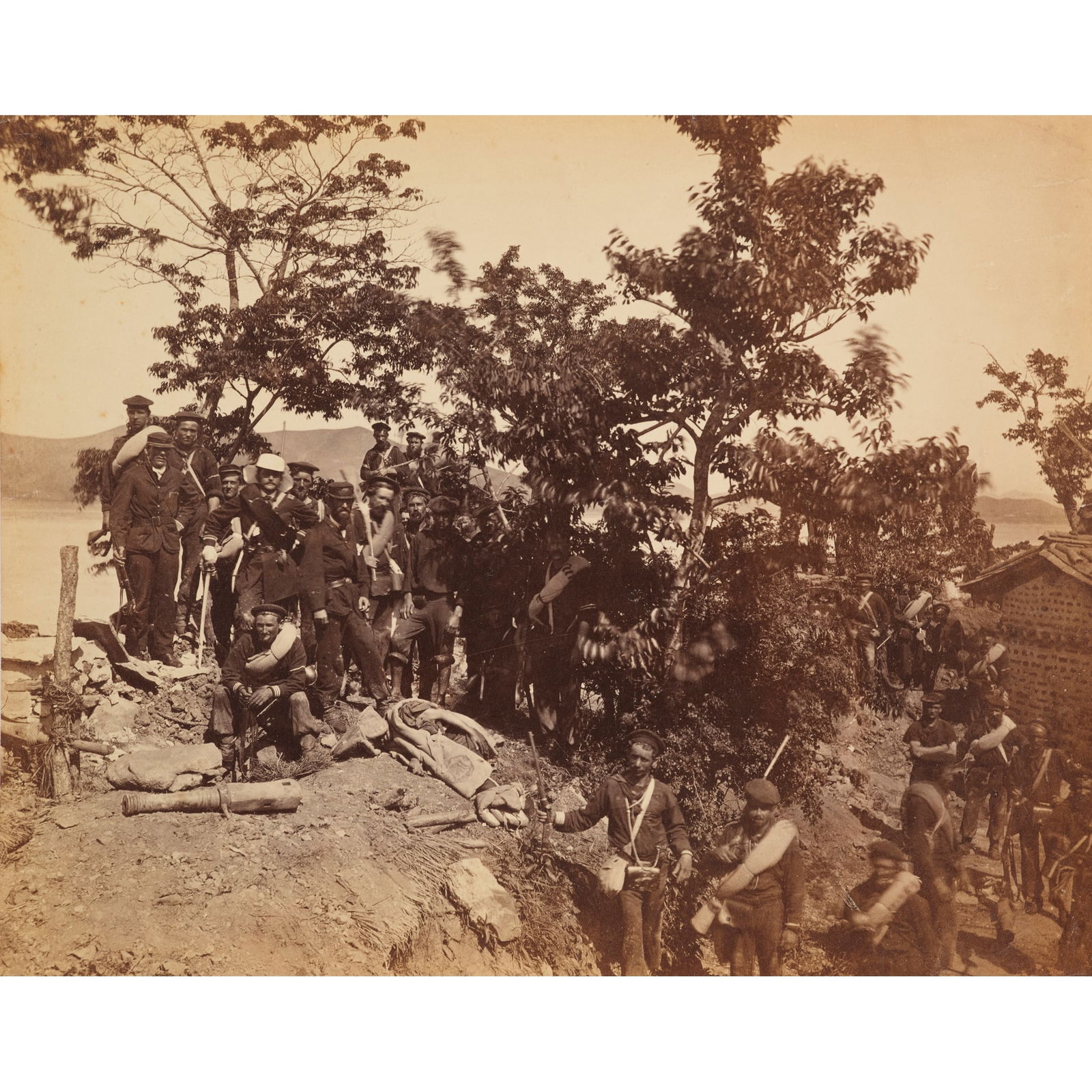 Beato, Felice - United States - Korea War of 1871: Beato, Felice - United States - Korea War of 1871 Lieutenant Hugh McKee and the US Marines under his Command, 10th June 1871 Albumen photograph by Felice Beato, taken shortly after the storming of a K