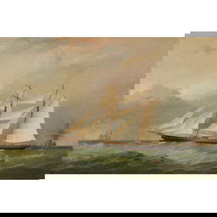 CHARLES GREGORY (BRITISH 1810-1896): CHARLES GREGORY (BRITISH 1810-1896) LORD SINCLAIR'S YACHT FRANCESCA Signed and dated 1877, oil on canvas 51cm x 76cm (20in x 30in) Calton Gallery, Edinburgh, Spring Exhibition, 1996